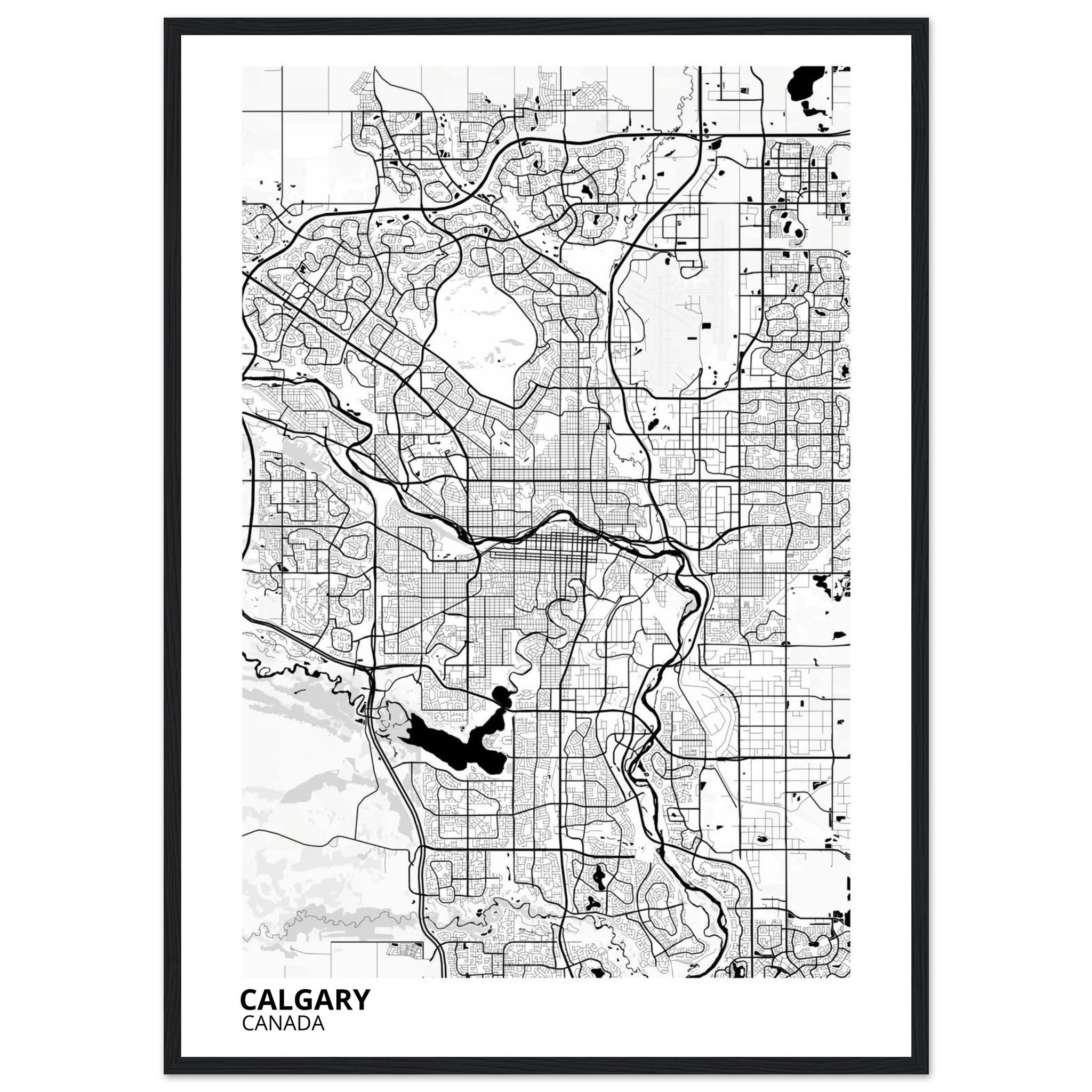 Calgary Canada City Map Poster | Custom Map Art Print - Ink And Atlas