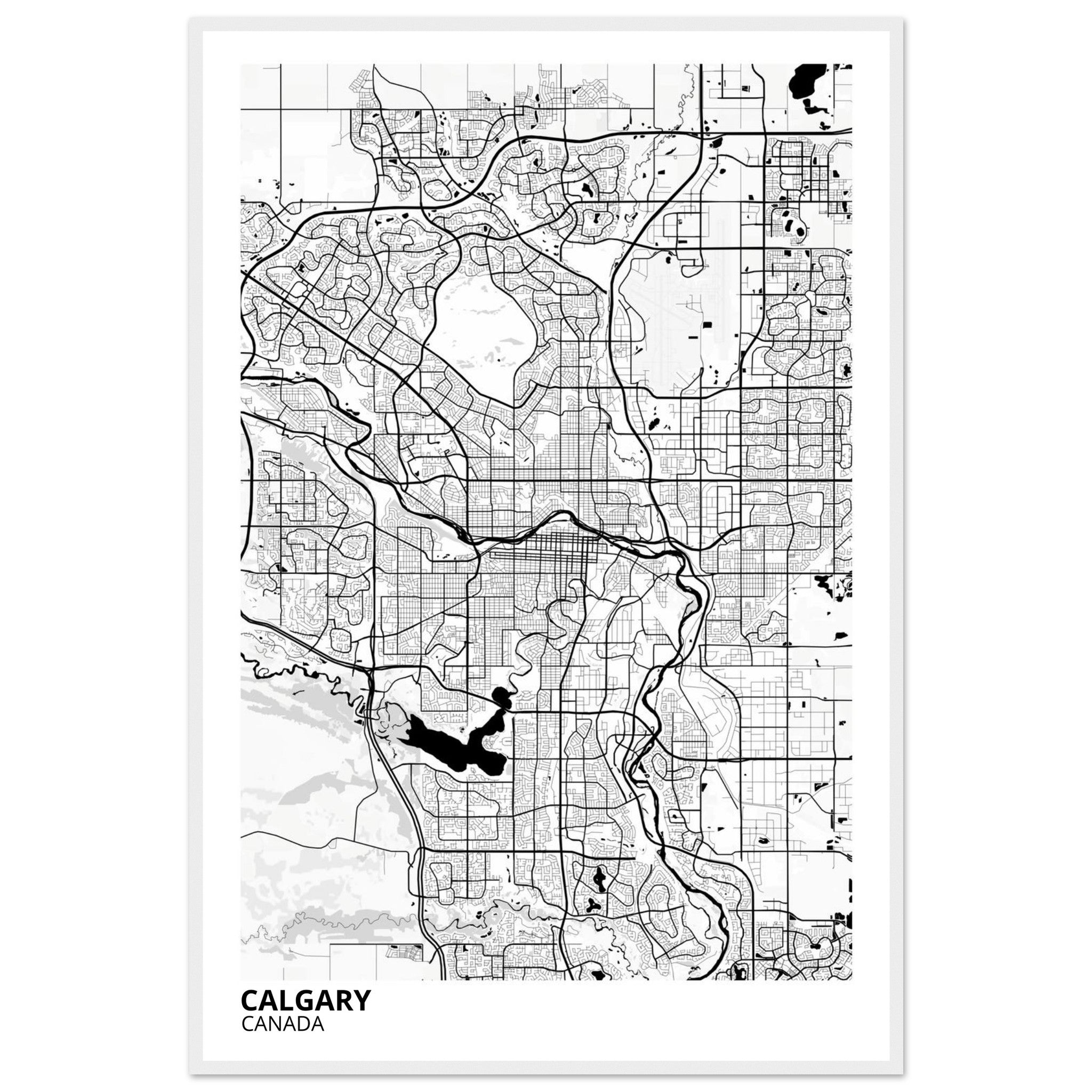 Calgary Canada City Map Poster | Custom Map Art Print - Ink And Atlas