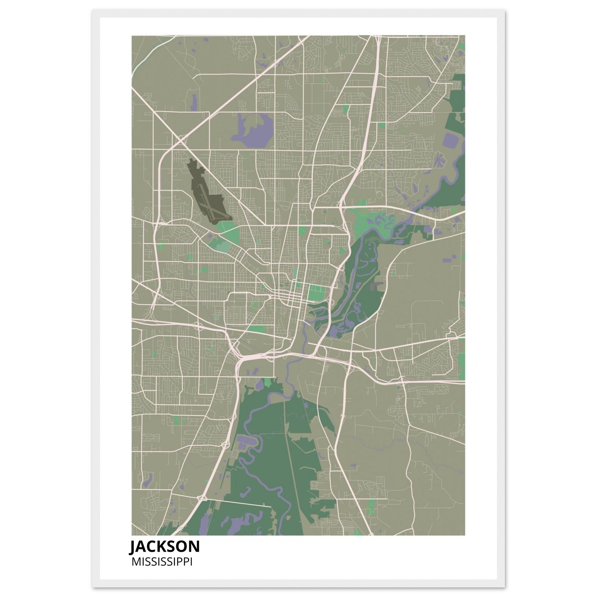 jackson map poster print