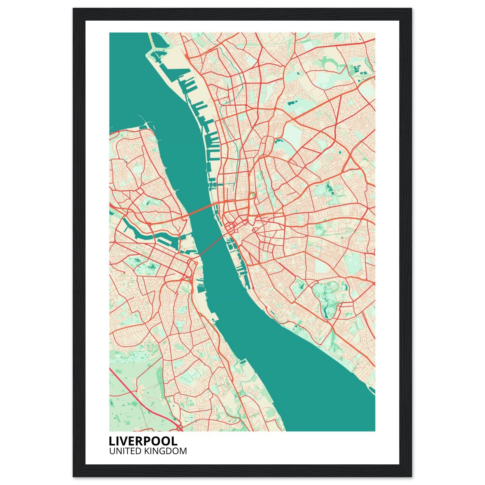 Liverpool United Kingdom City Map Poster | Custom Map Art Print - Ink And Atlas