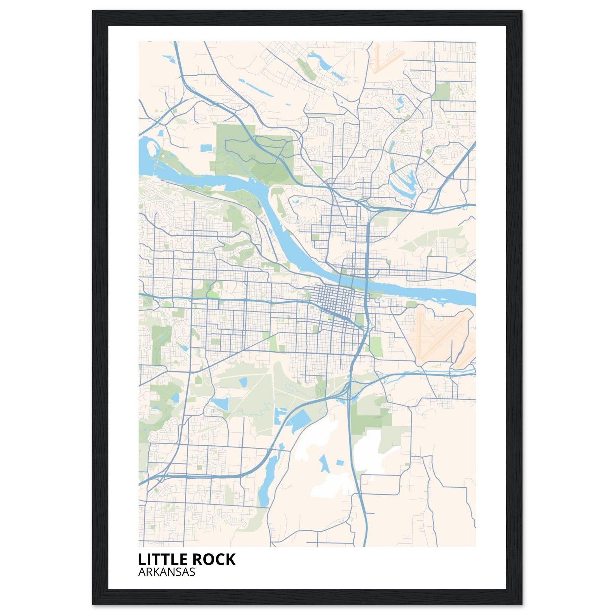 little rock map poster print