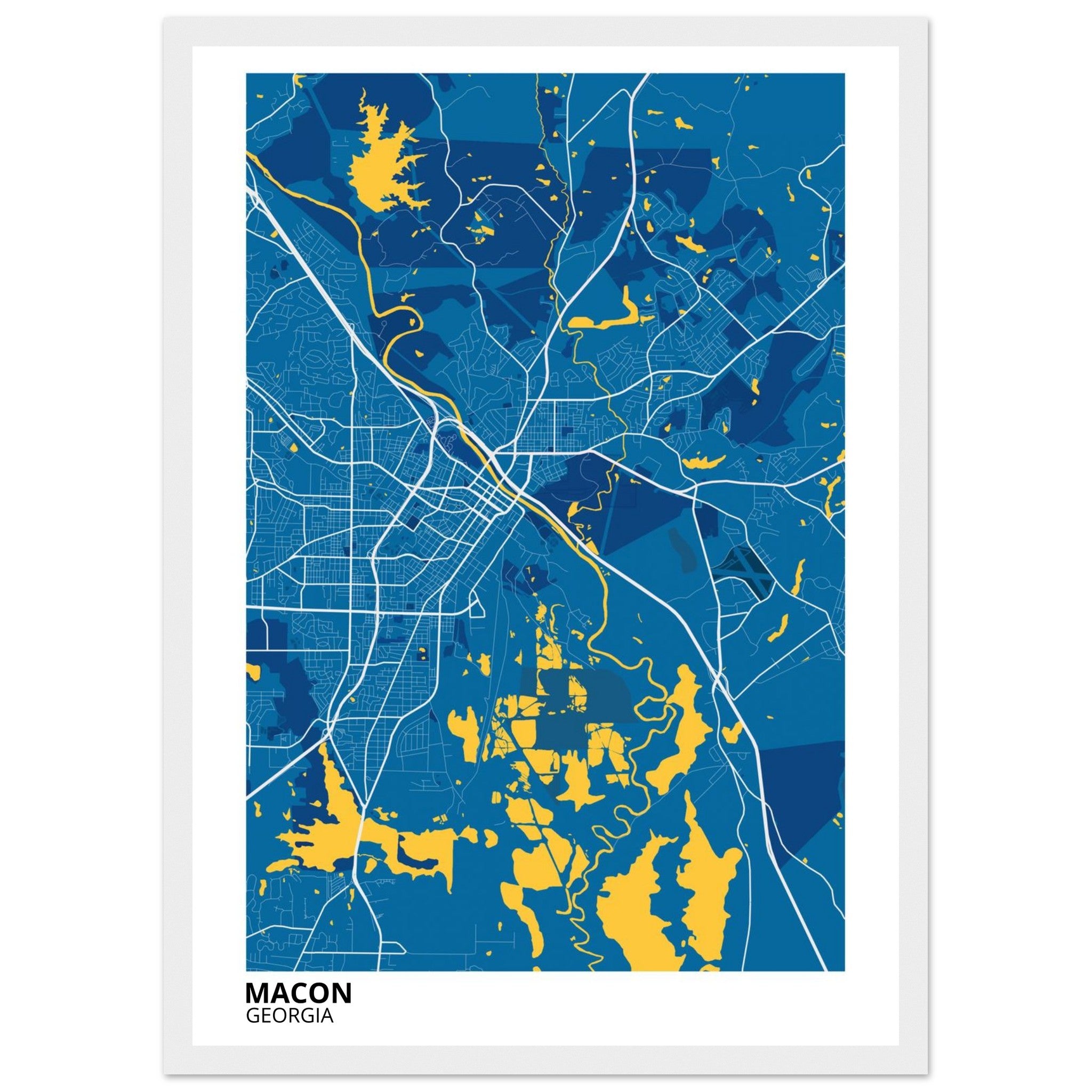 Macon Georgia City Map Poster | Custom Map Art Print - Ink And Atlas