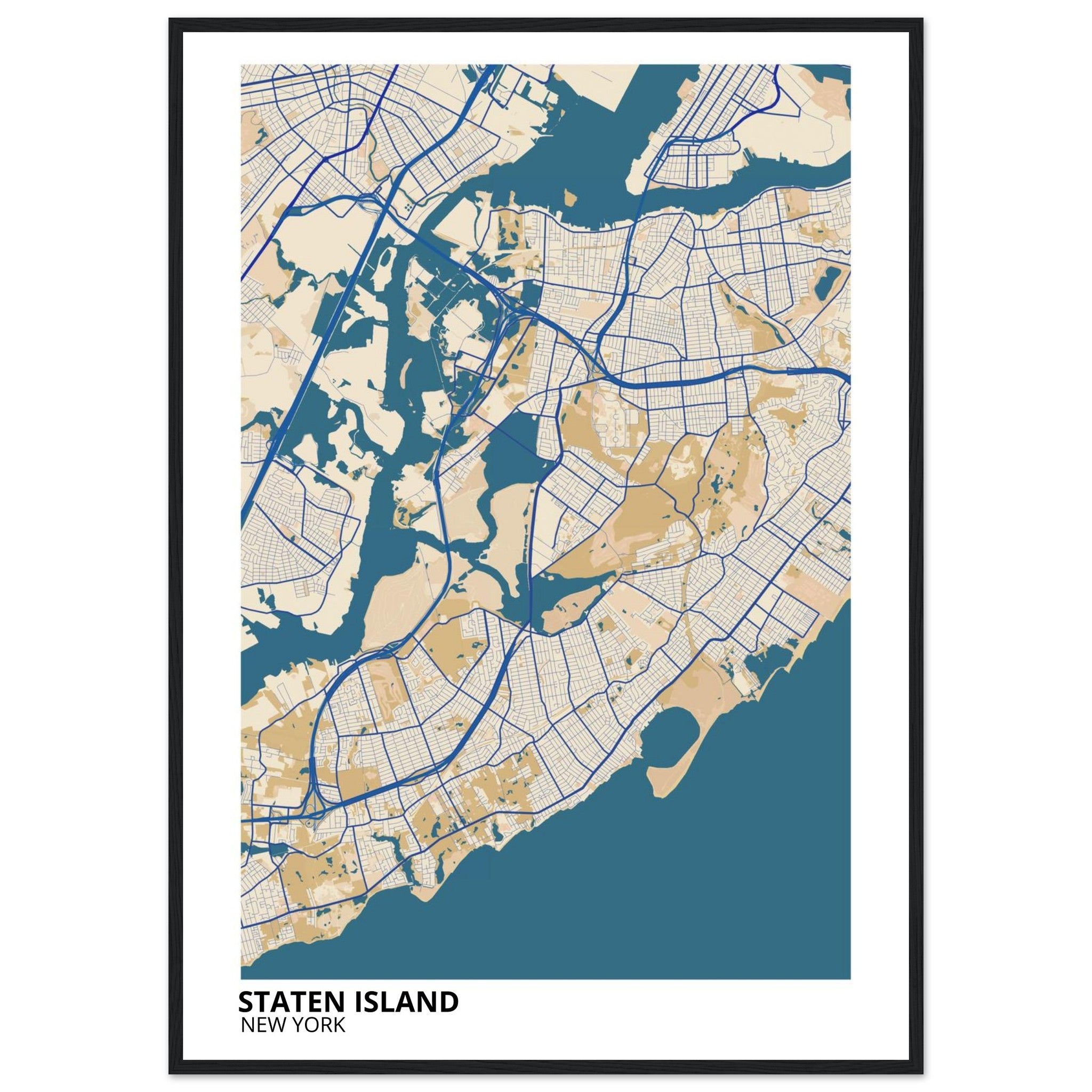 staten island map poster print