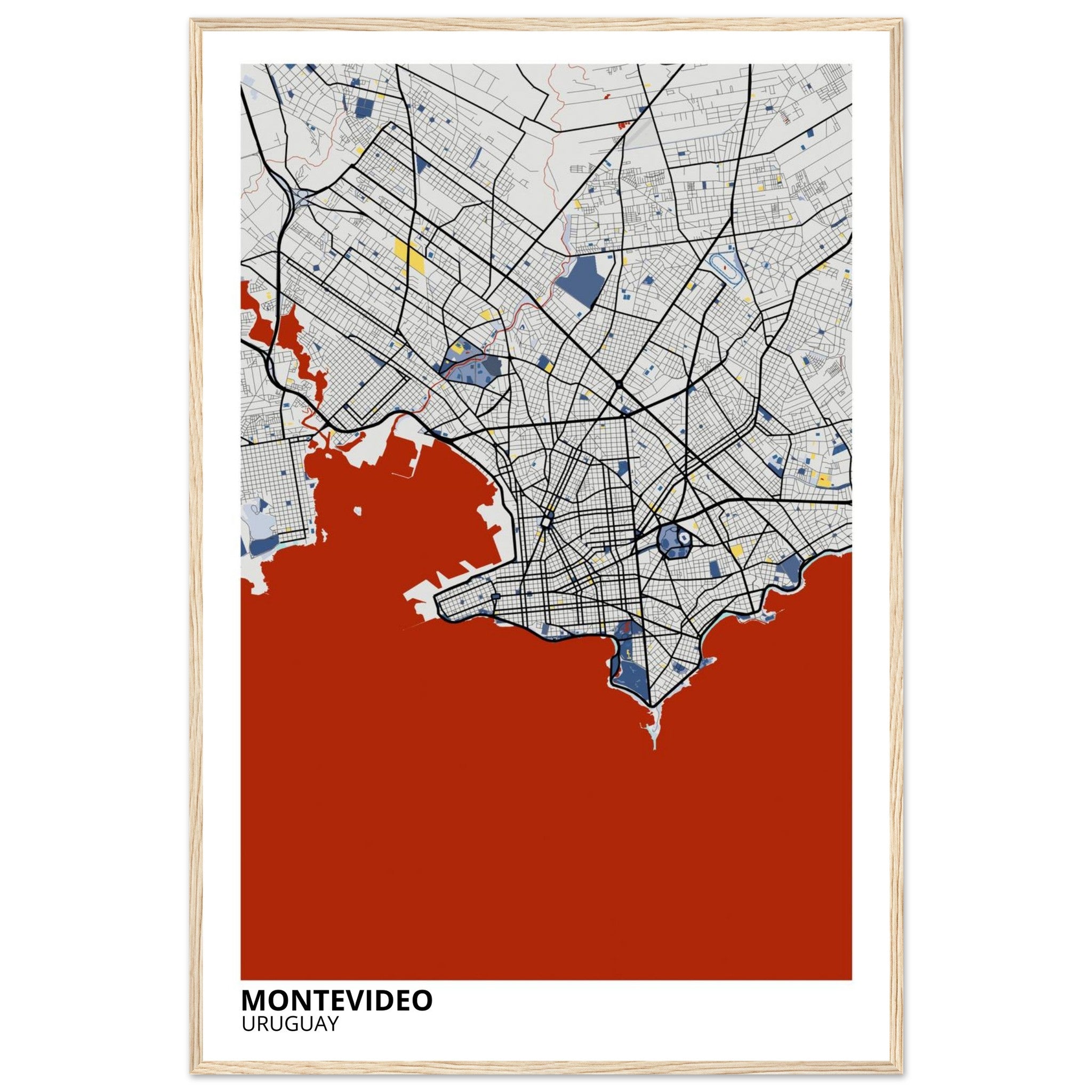 Montevideo Uruguay City Map Poster | Custom Map Art Print - Ink And Atlas