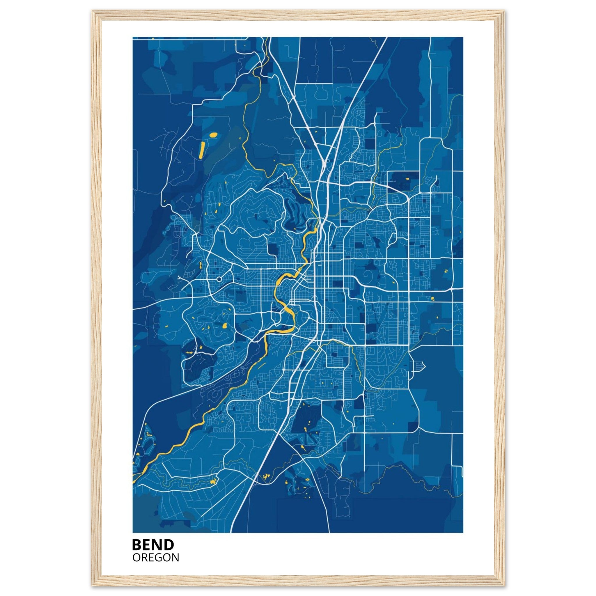 Bend Oregon City Map Poster | Custom Map Art Print - Ink And Atlas