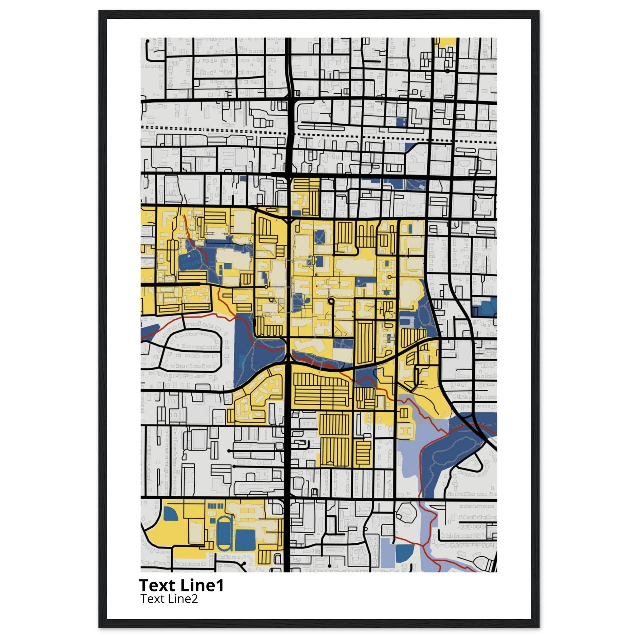 The University of Texas Arlington Campus Map Poster | Graduation Gift - Ink And Atlas