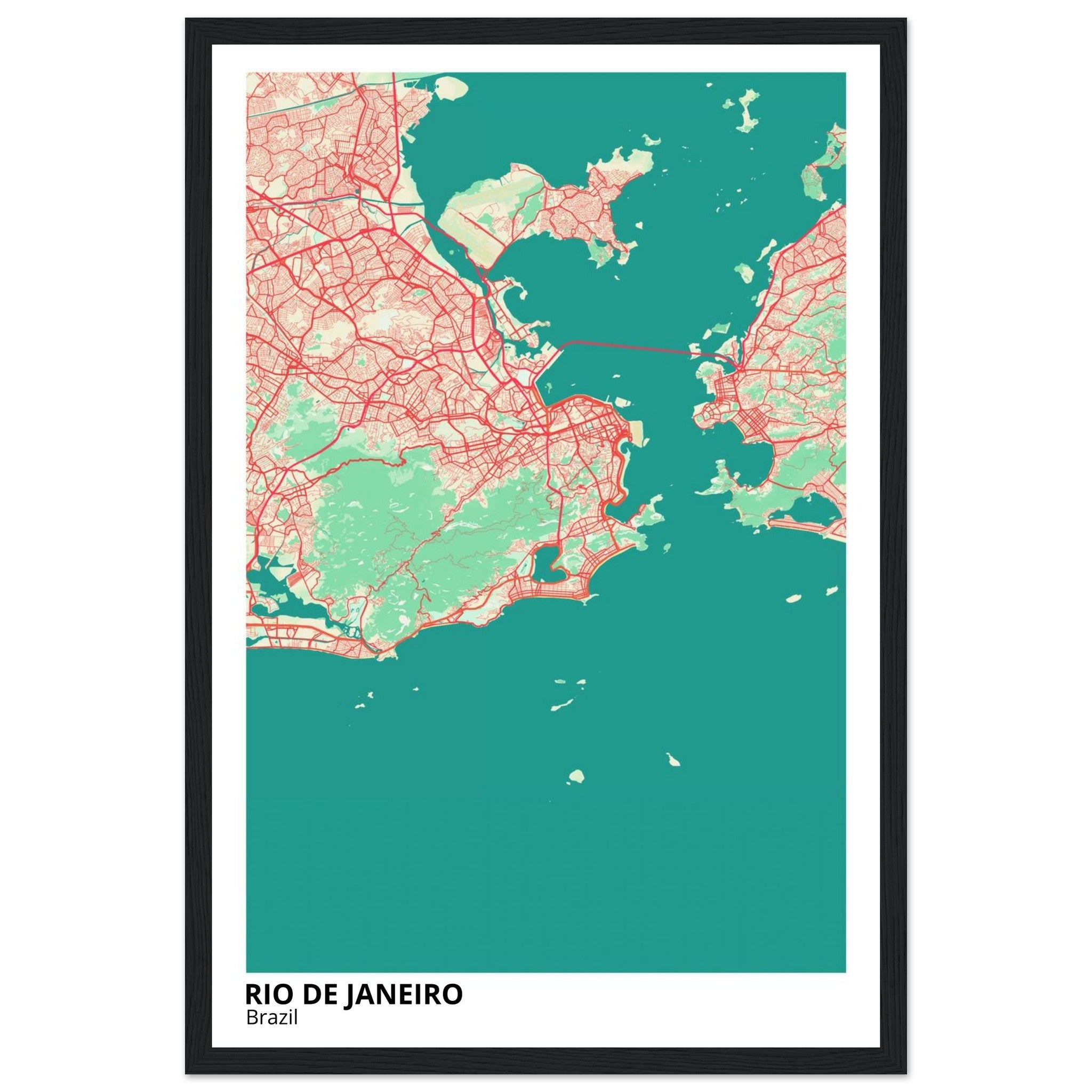 Rio De Janeiro Brazil City Map Poster | Custom Map Art Print - Ink And Atlas