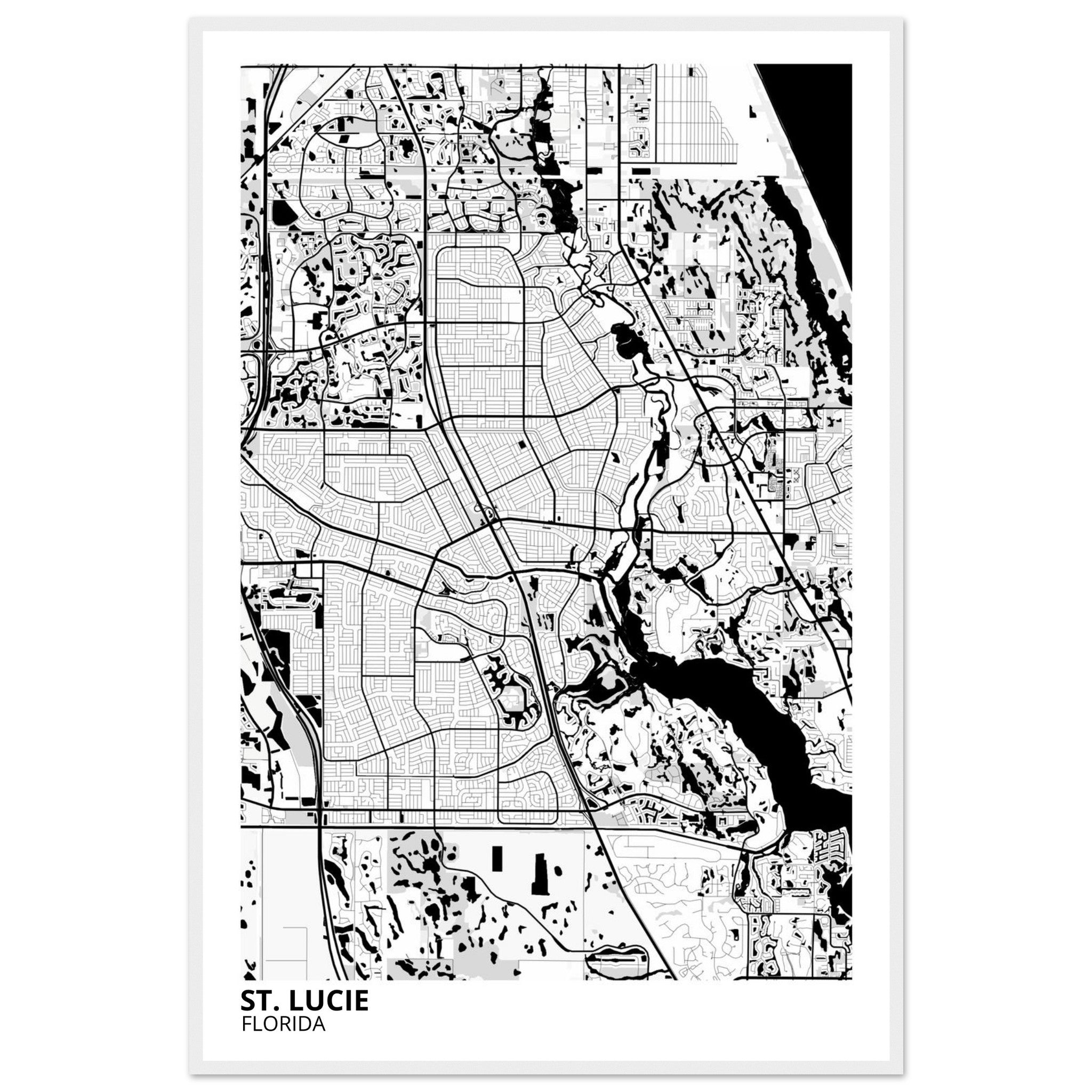st lucie map poster print