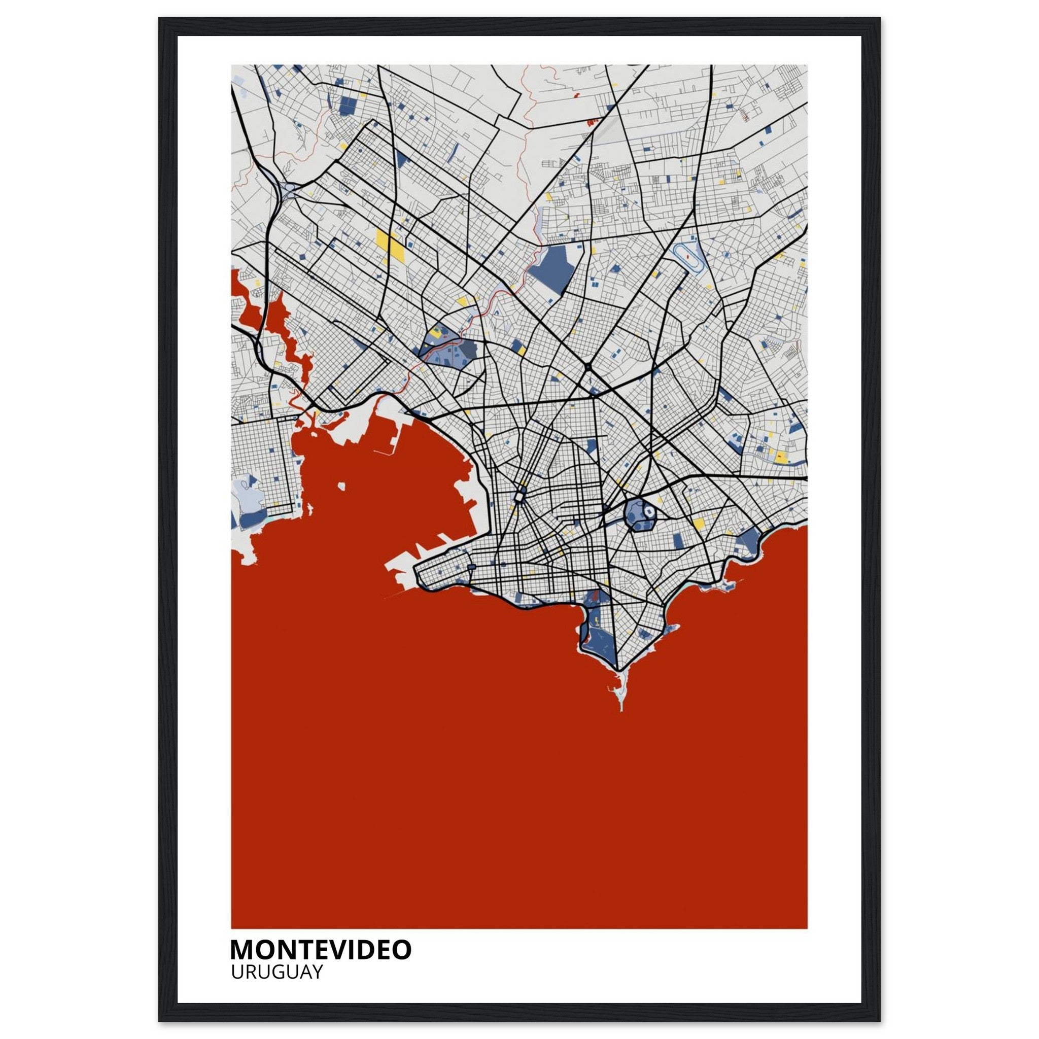 Montevideo Uruguay City Map Poster | Custom Map Art Print - Ink And Atlas