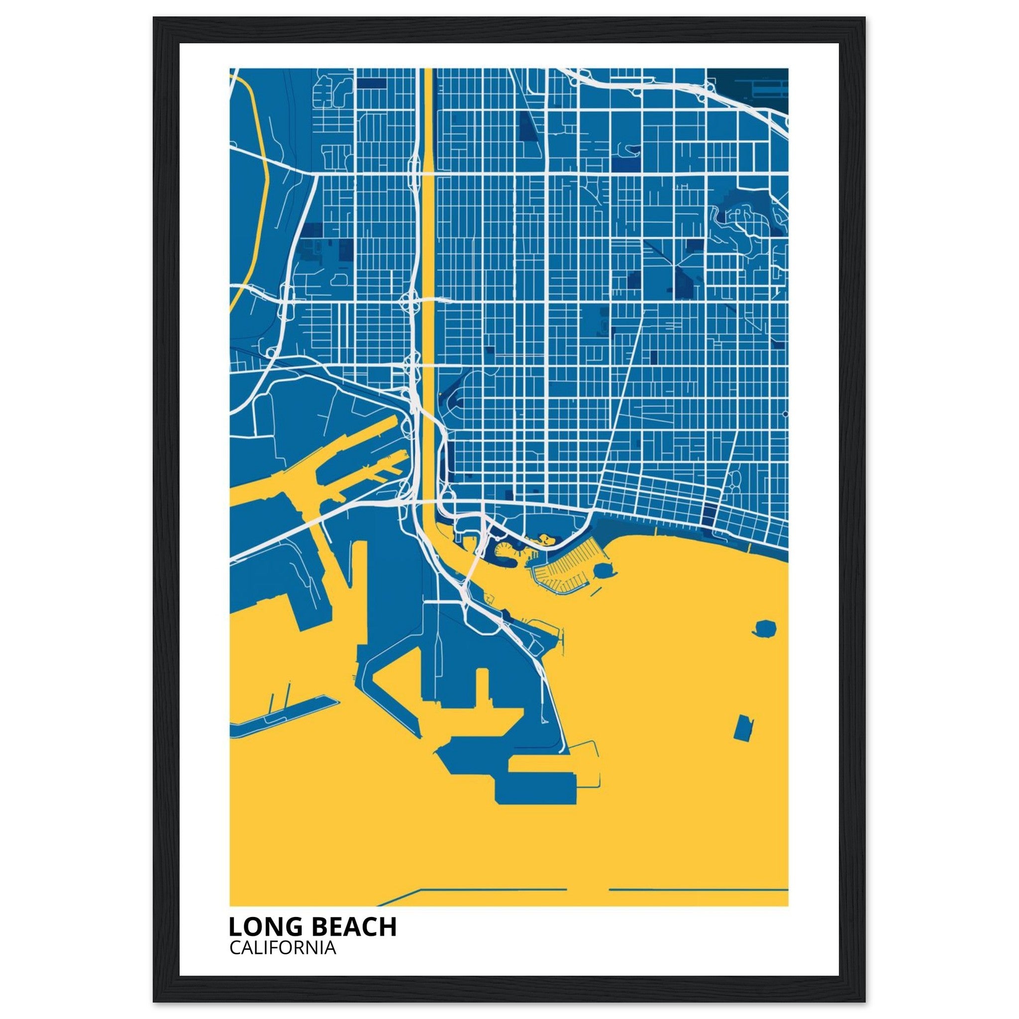 long beach map poster print