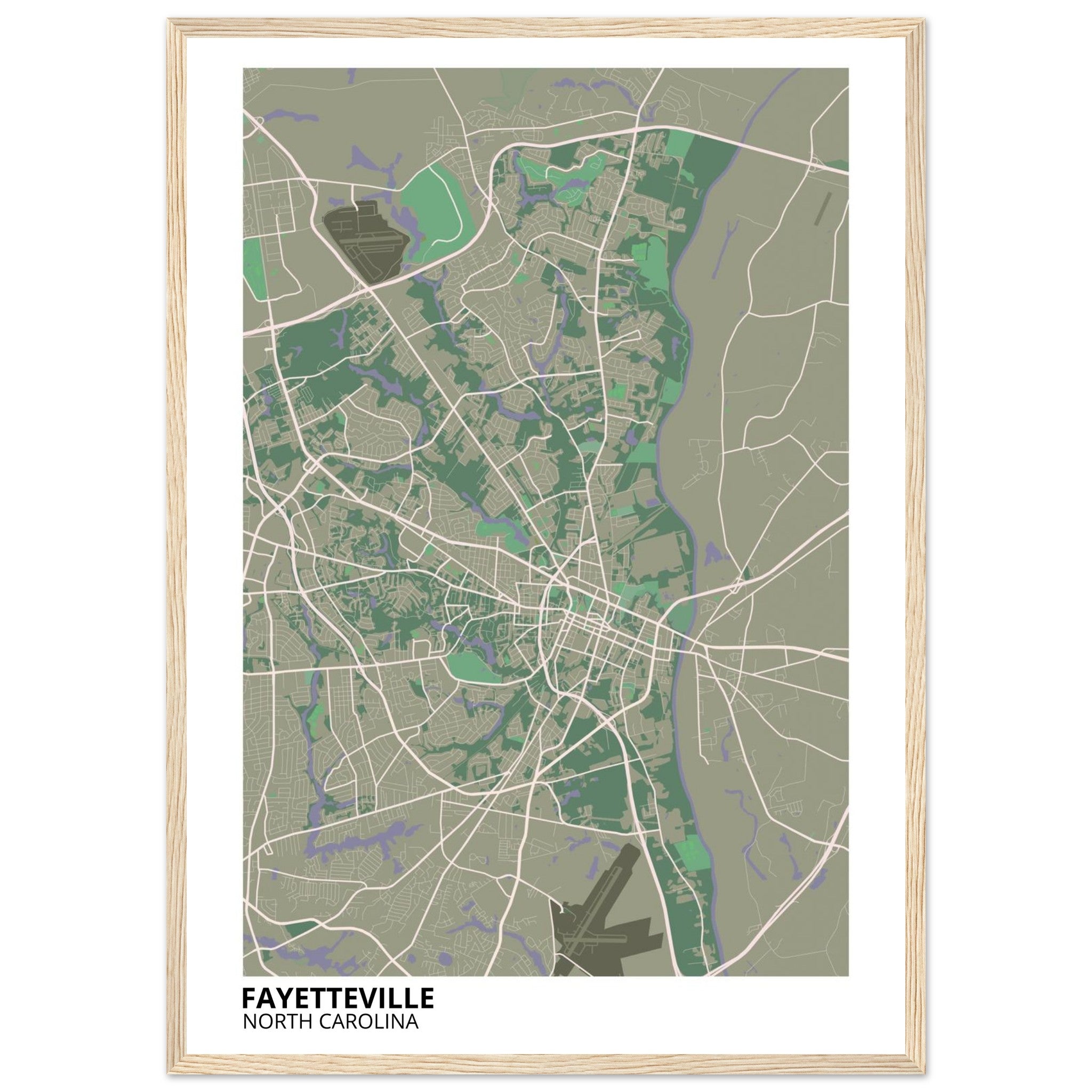 Fayetteville North Carolina City Map Poster | Custom Map Art Print - Ink And Atlas