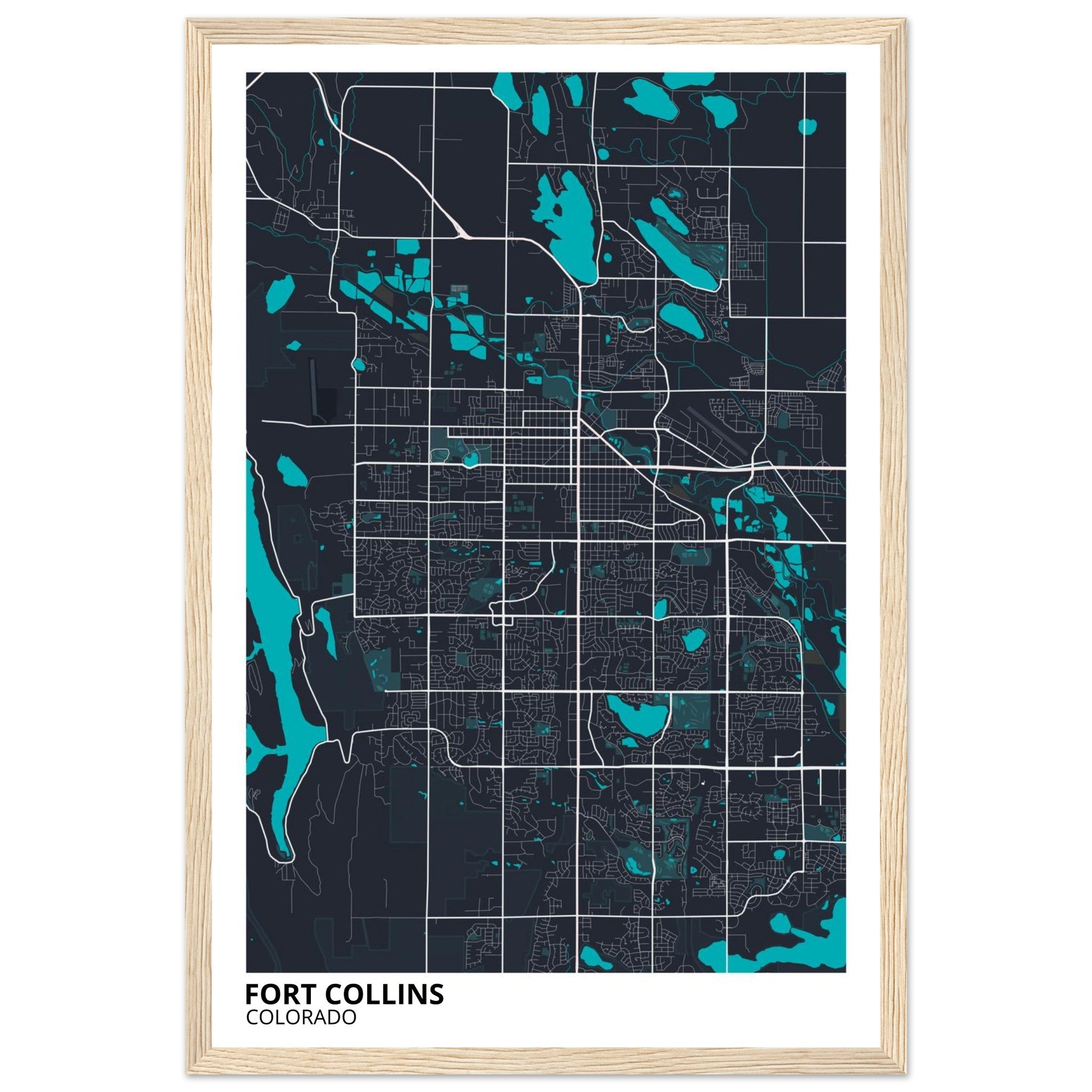 Fort Collins Colorado City Map Poster | Custom Map Art Print - Ink And Atlas