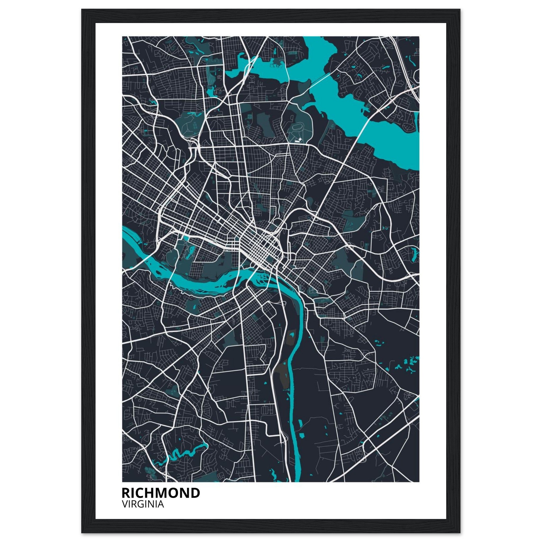 richmond map poster print