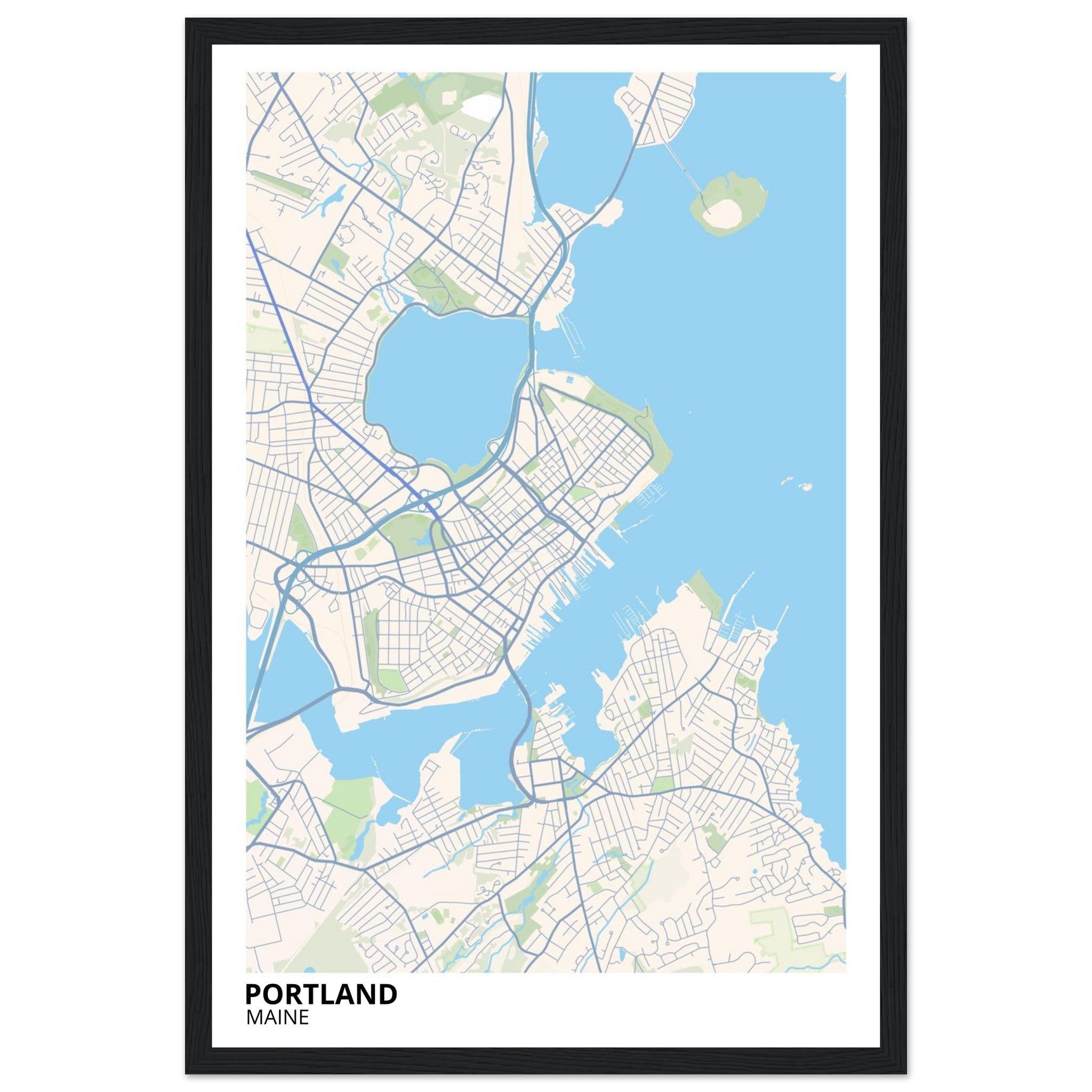 Portland Maine City Map Poster | Custom Map Art Print - Ink And Atlas