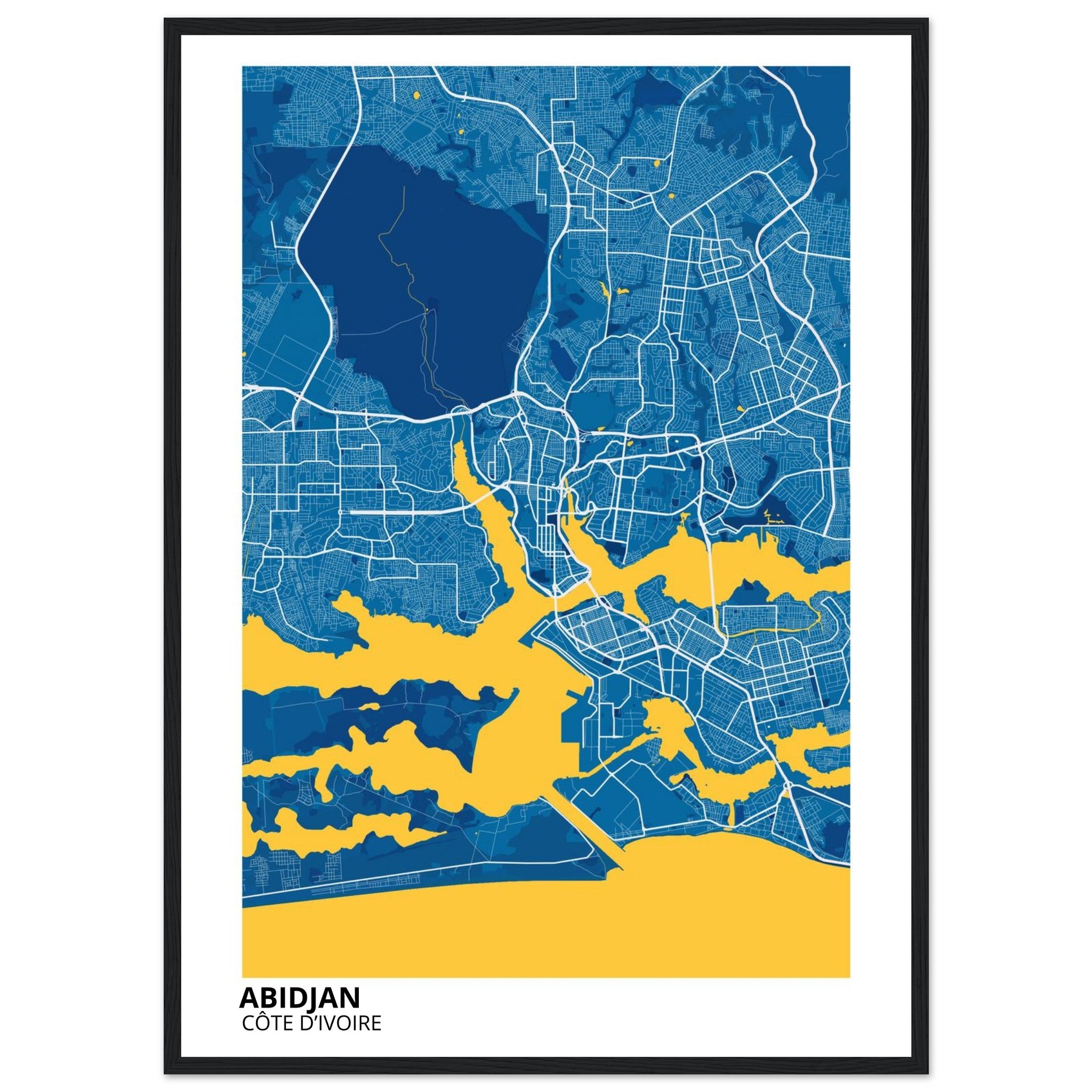 Abidjan Côte d’Ivoire City Map Poster | Custom Map Art Print - Ink And Atlas