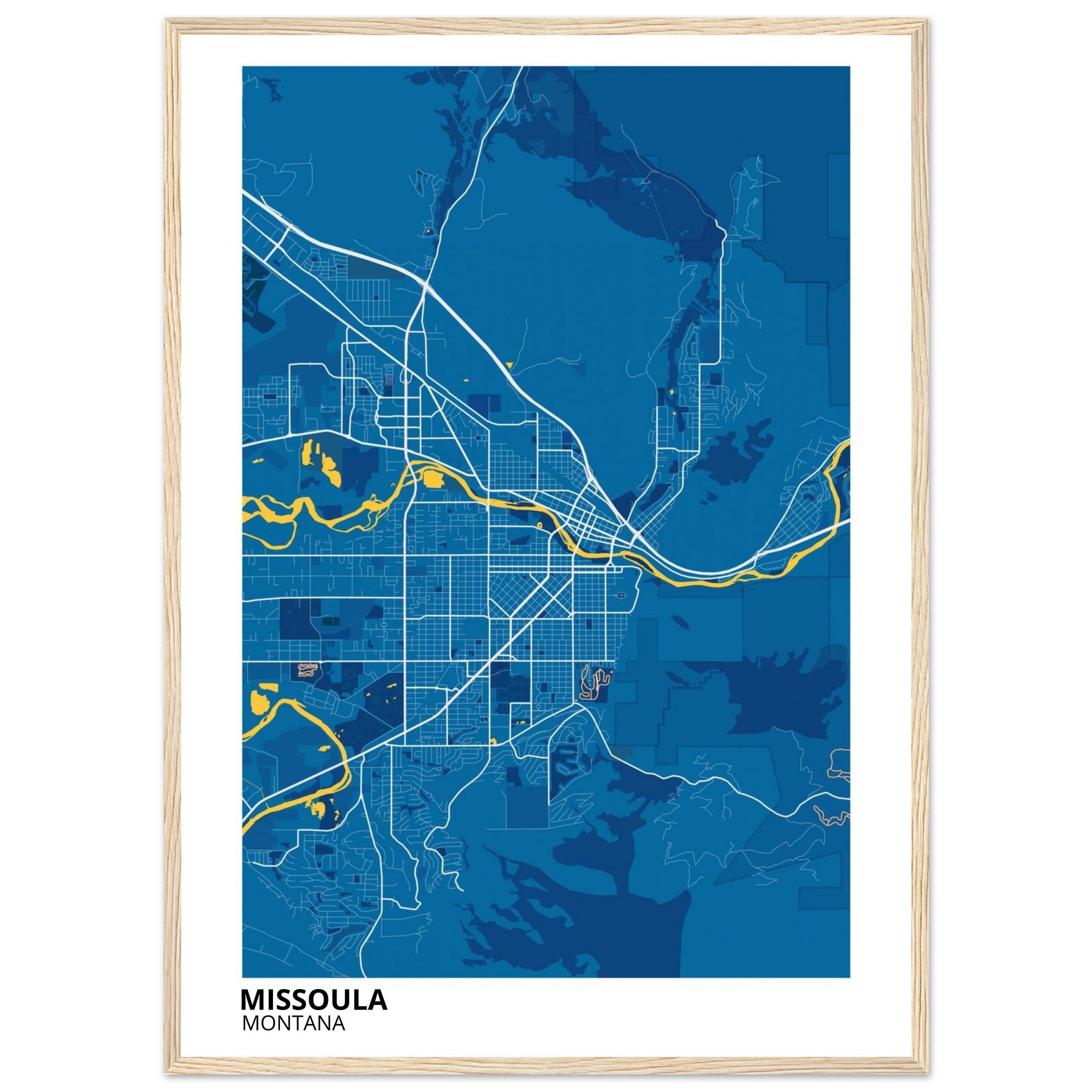 Missoula Montana City Map Poster | Custom Map Art Print - Ink And Atlas