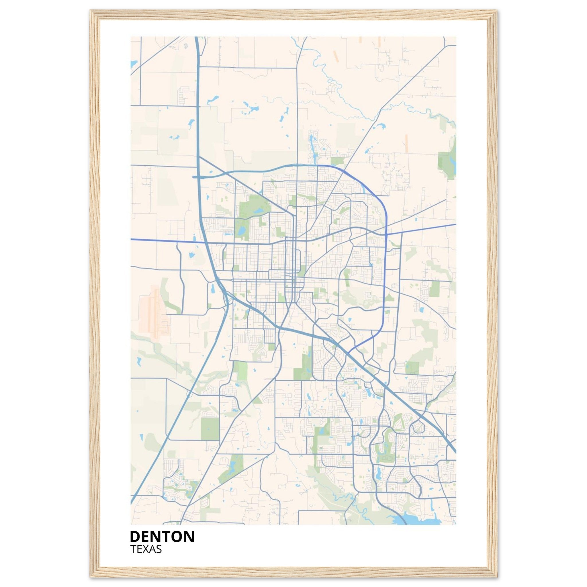 denton map poster print