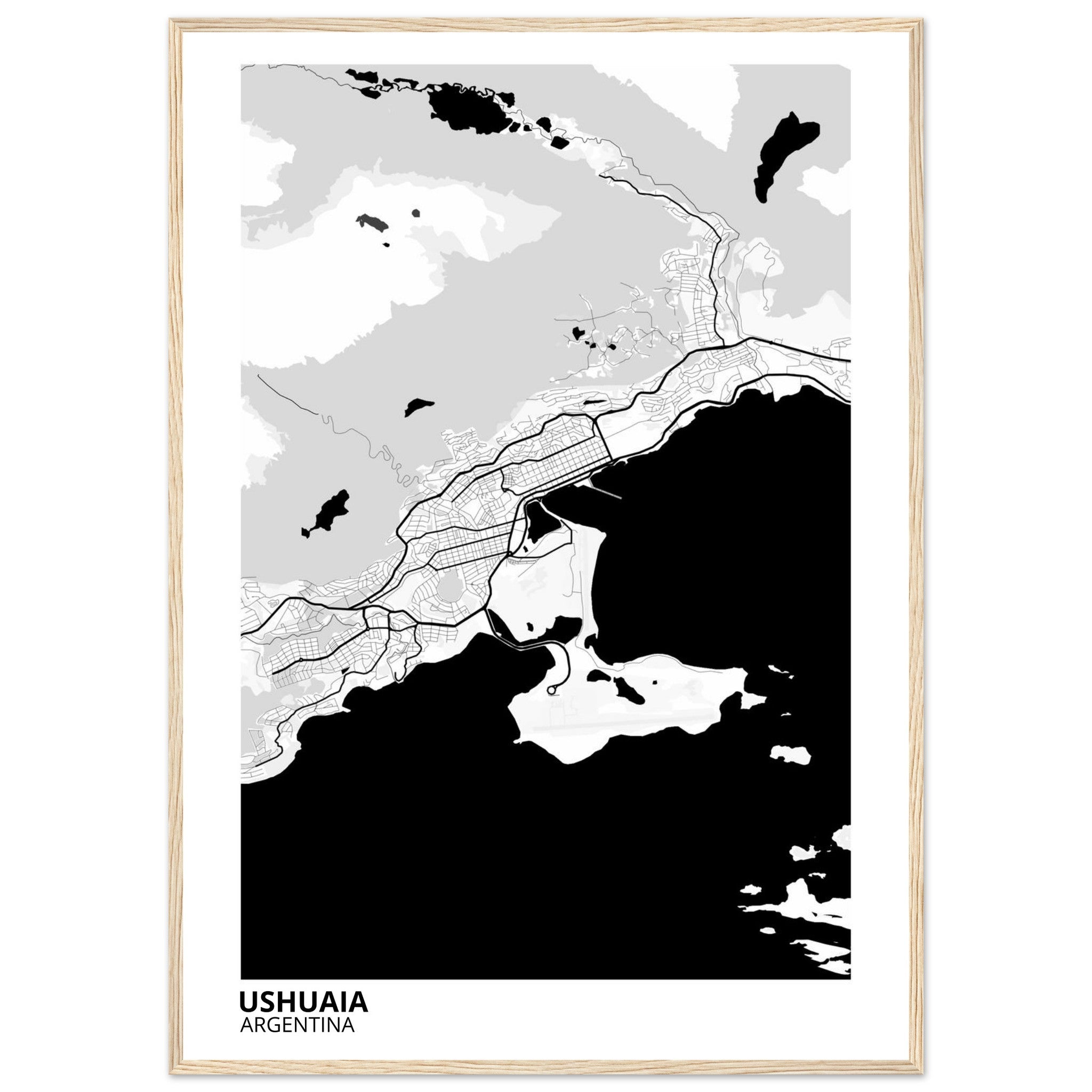 Ushuaia Argentina City Map Poster | Custom Map Art Print - Ink And Atlas