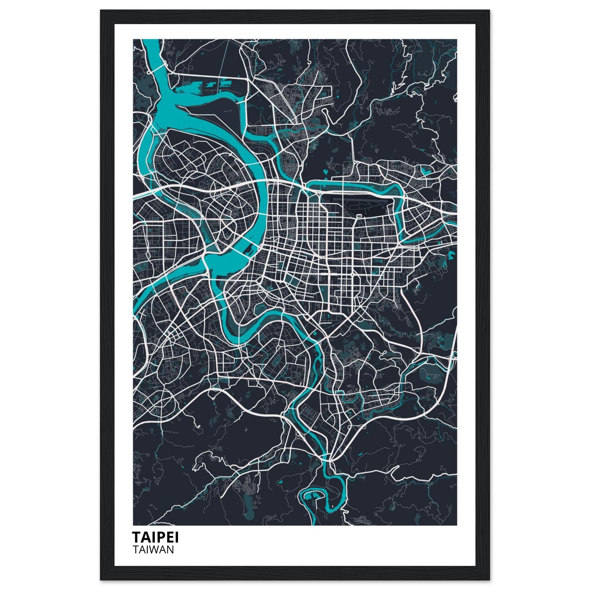 Taipei Taiwan City Map Poster | Custom Map Art Print - Ink And Atlas