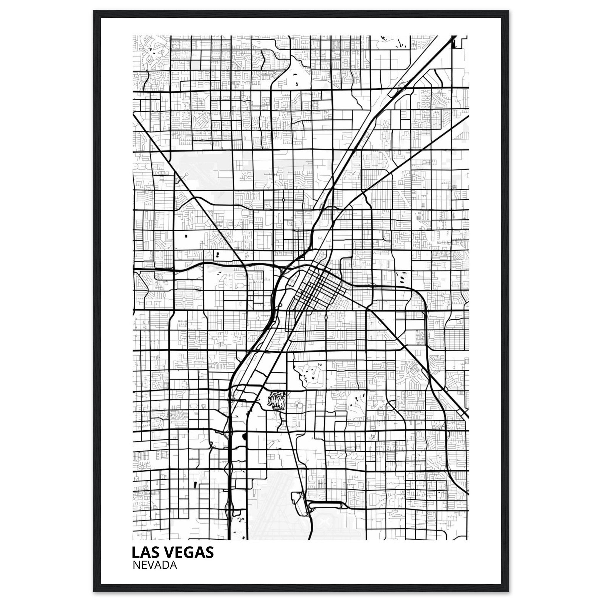 las vegas map poster print
