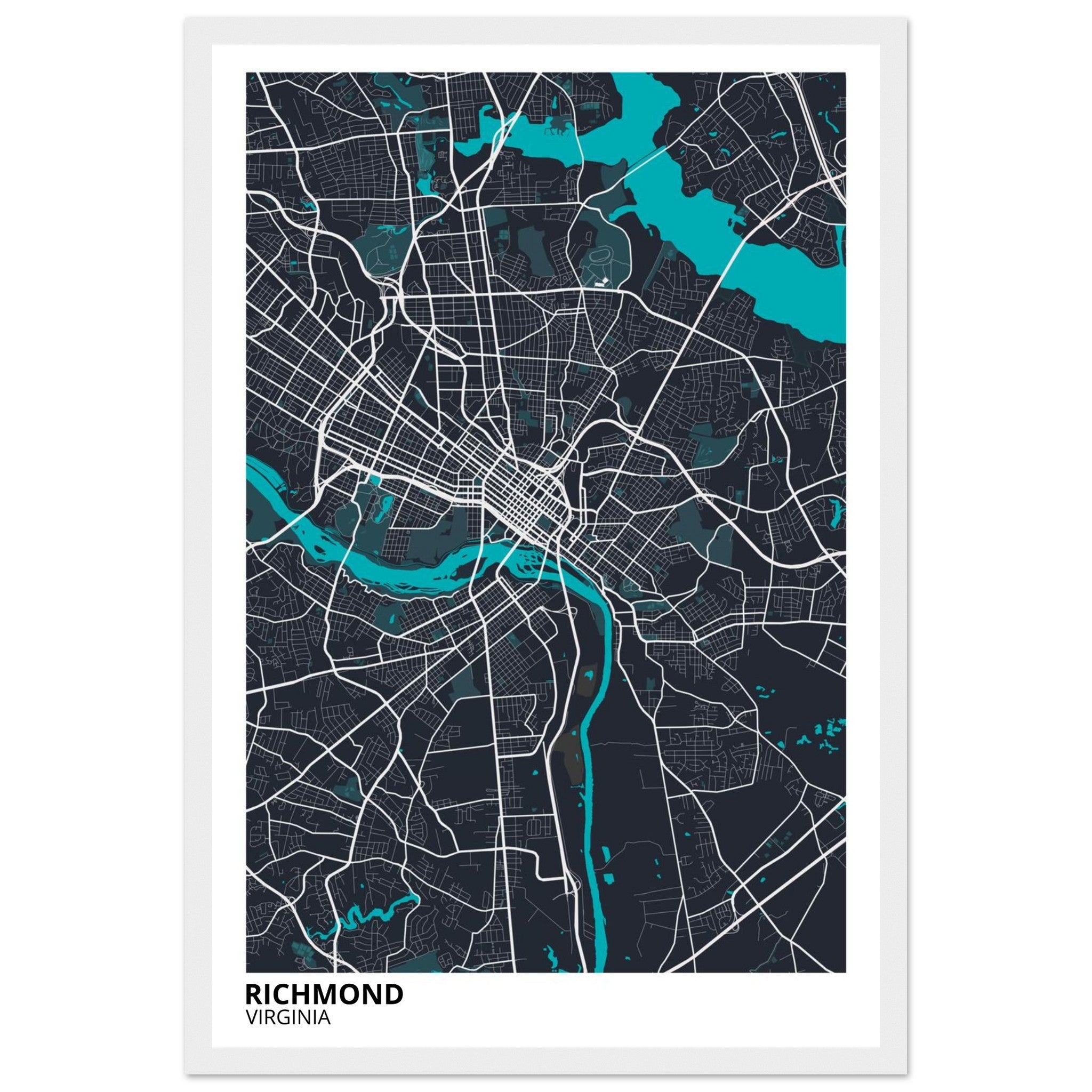 richmond map poster print