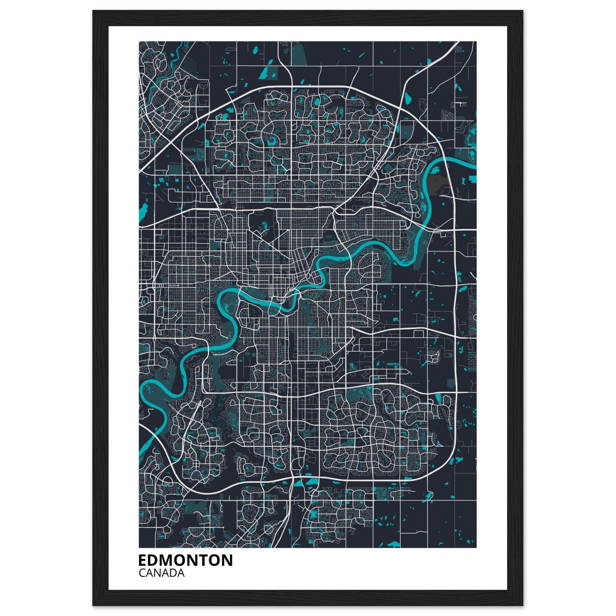 Edmonton Canada City Map Poster | Custom Map Art Print - Ink And Atlas