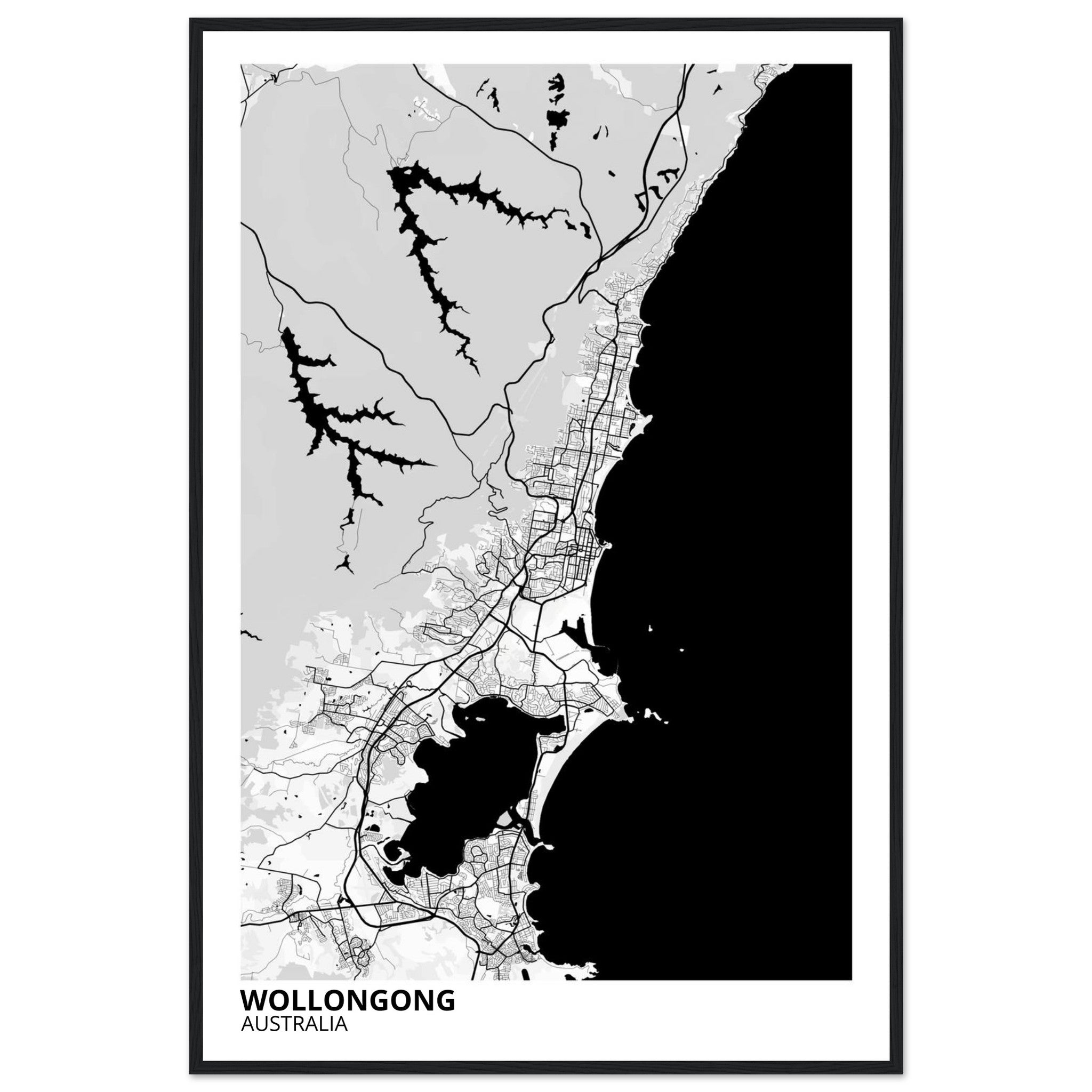 Wollongong Australia City Map Poster | Custom Map Art Print - Ink And Atlas