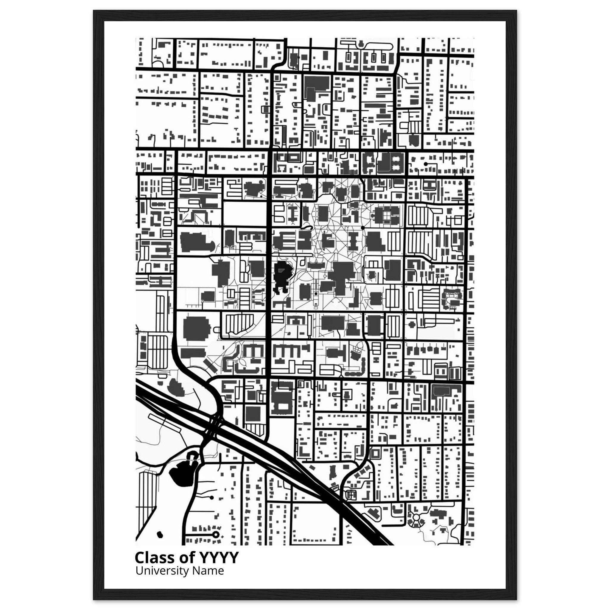 custom modern campus map print