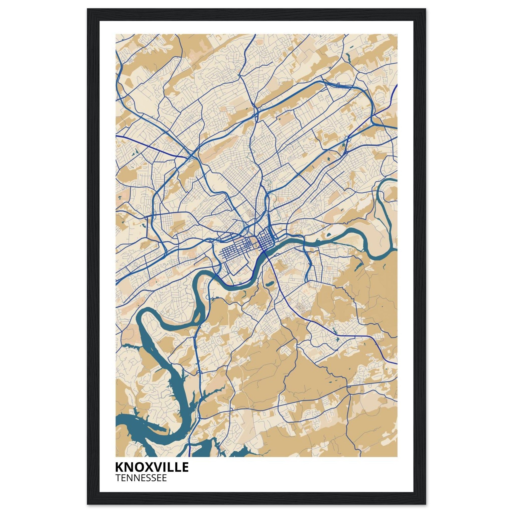 knoxville map poster print