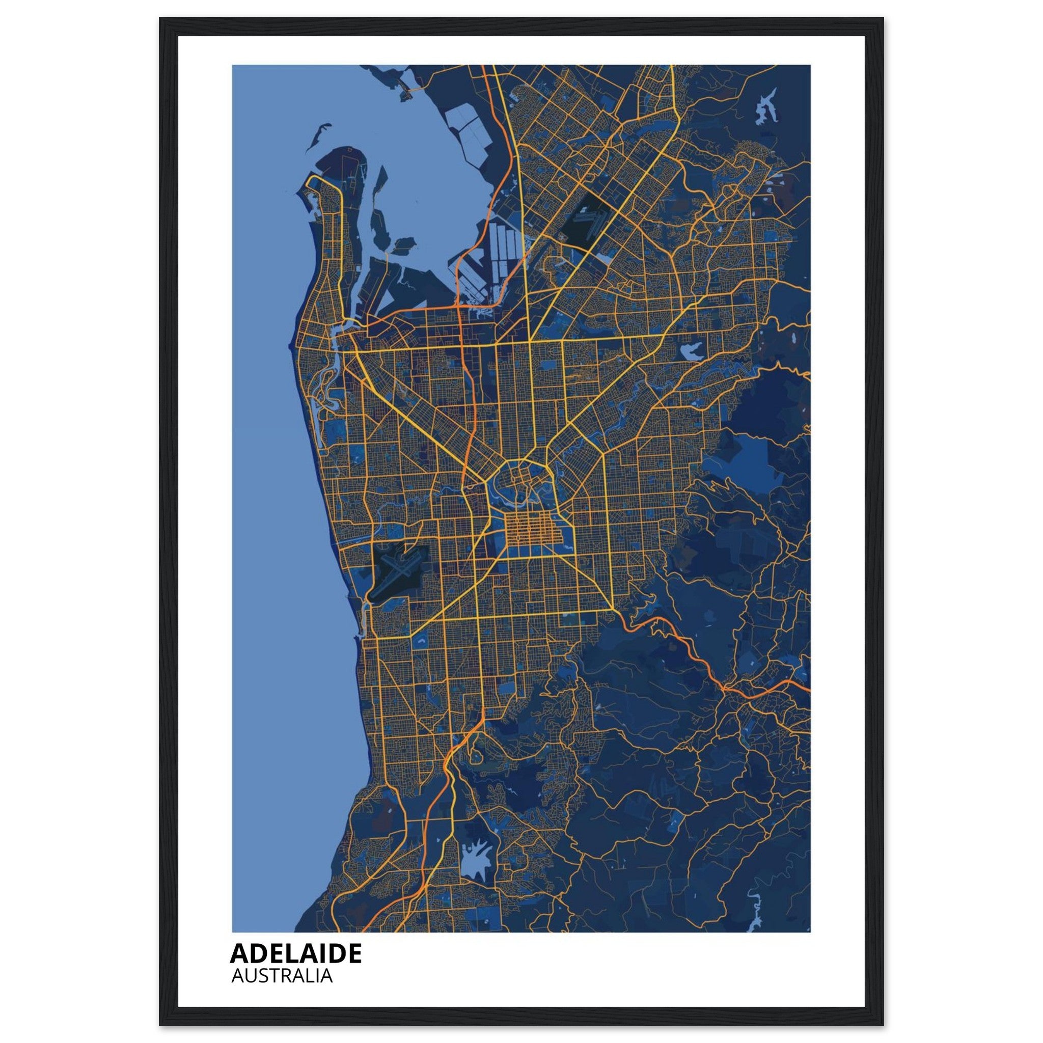Adelaide Australia City Map Poster | Custom Map Art Print - Ink And Atlas