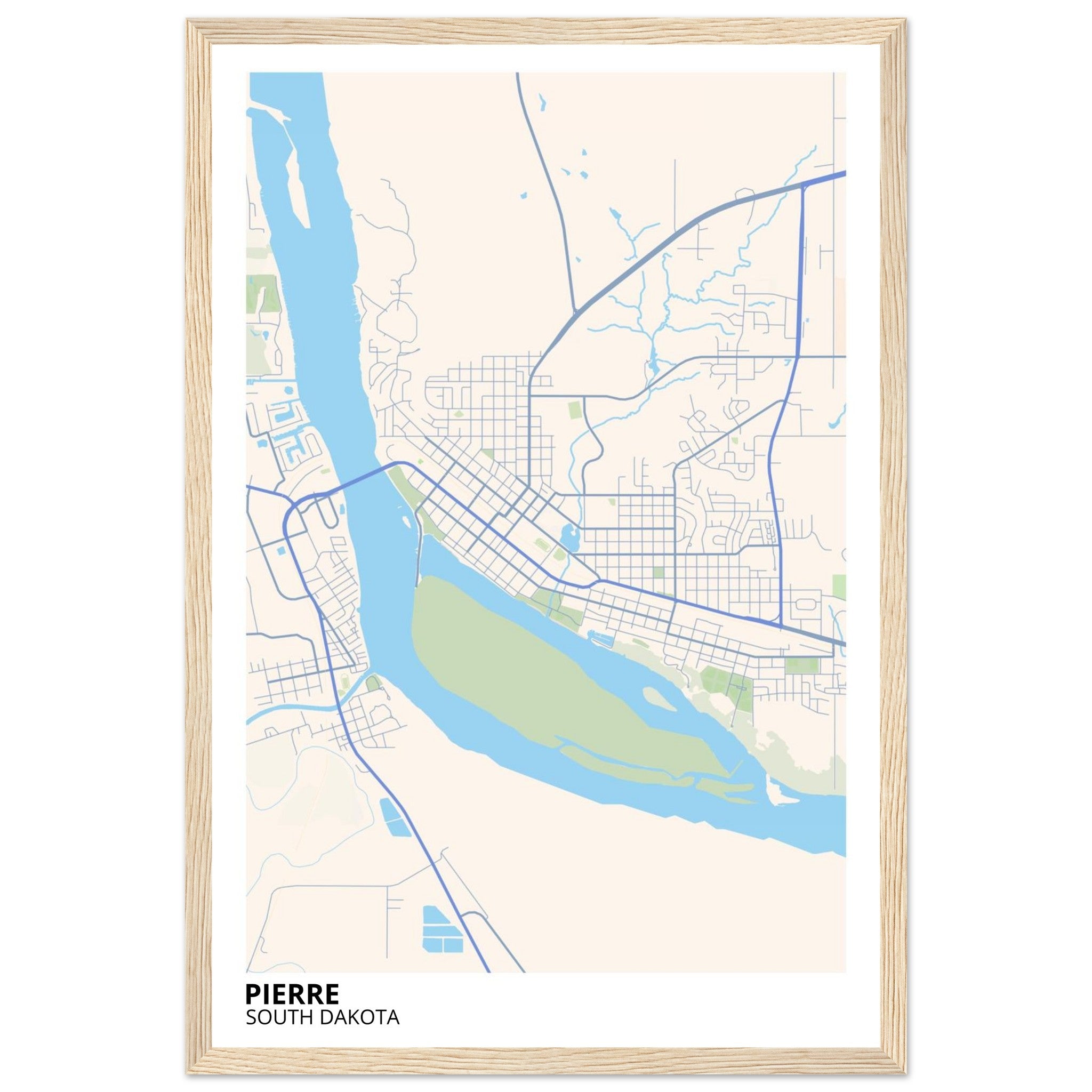 pierre map poster print