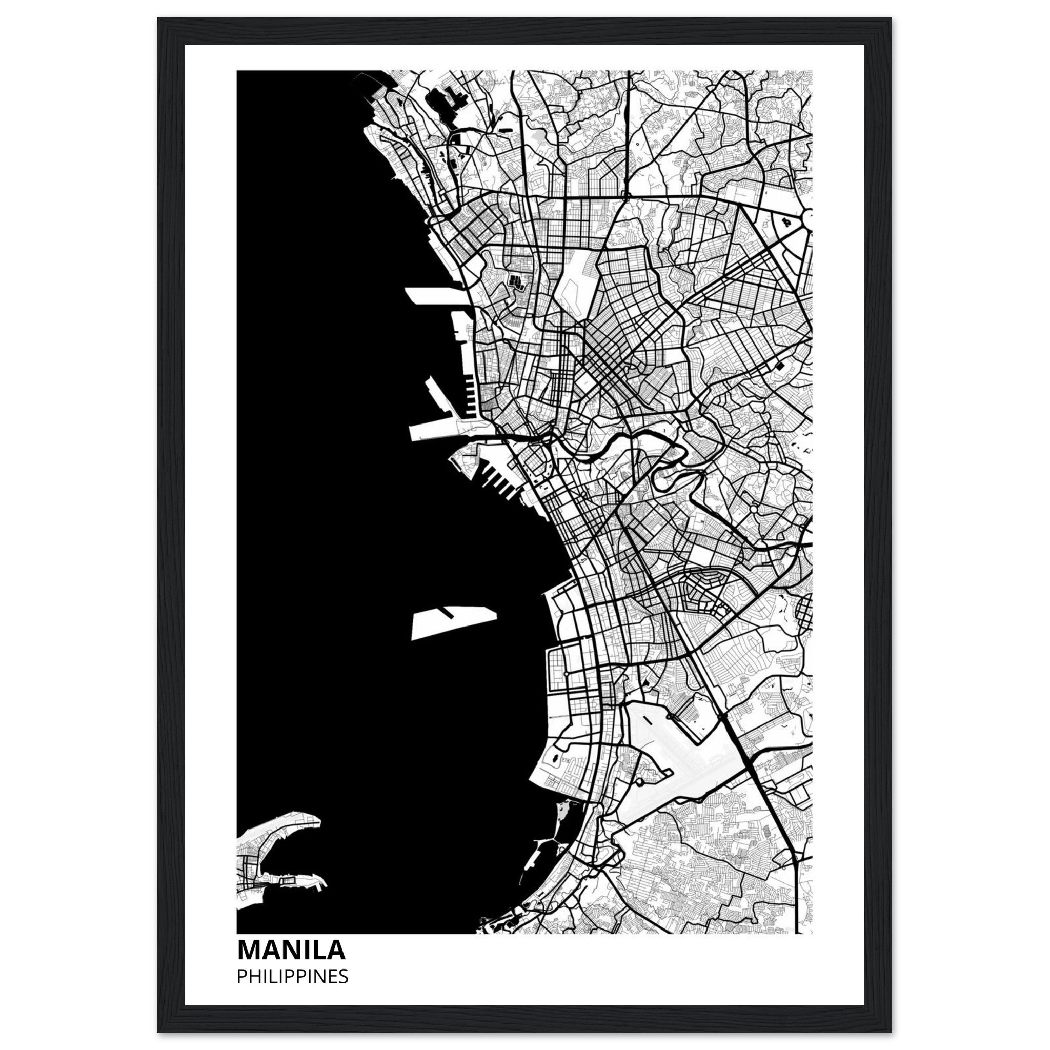 manila philippines map poster print