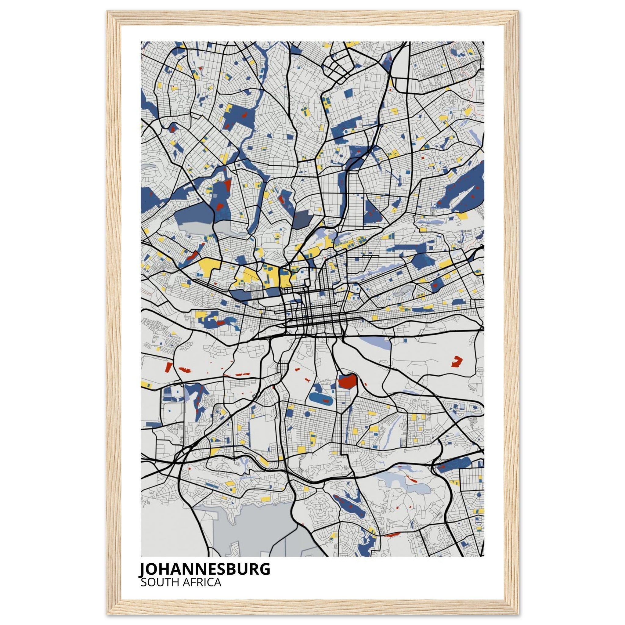 Johannesburg South Africa City Map Poster | Custom Map Art Print - Ink And Atlas