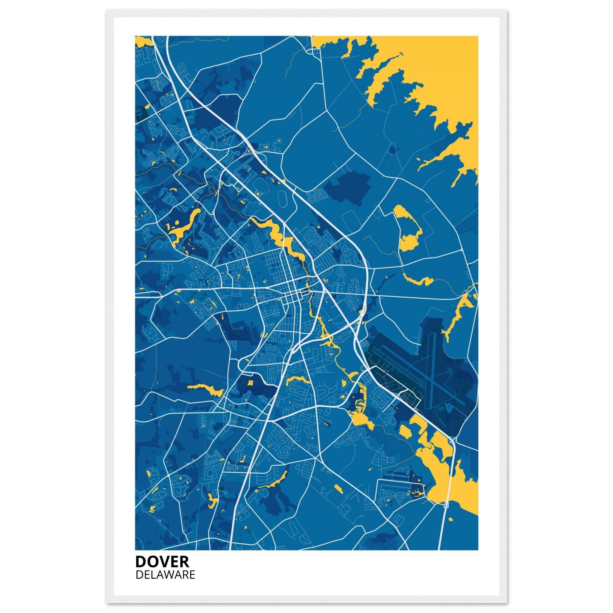 delaware map poster print