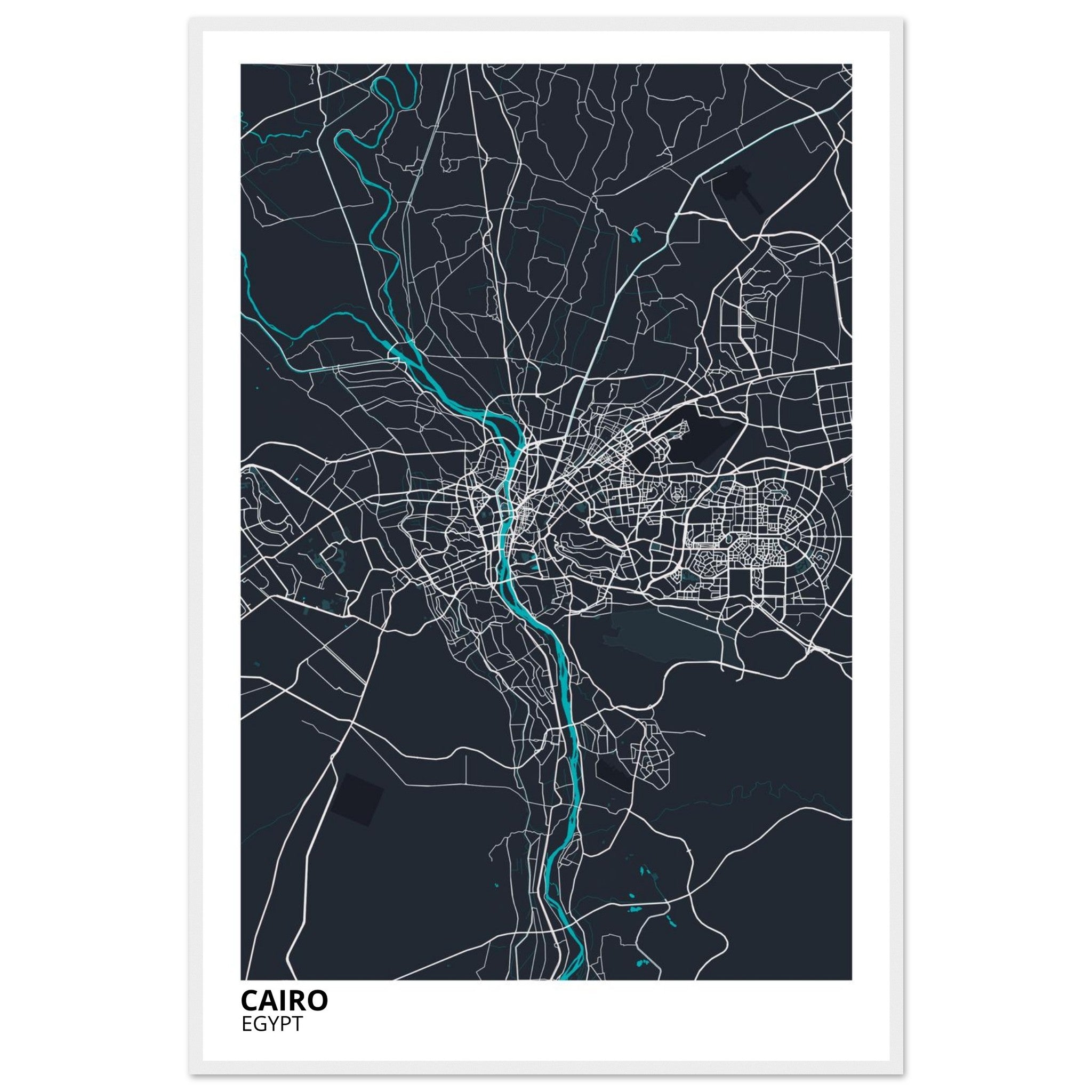 cairo egypt map poster print