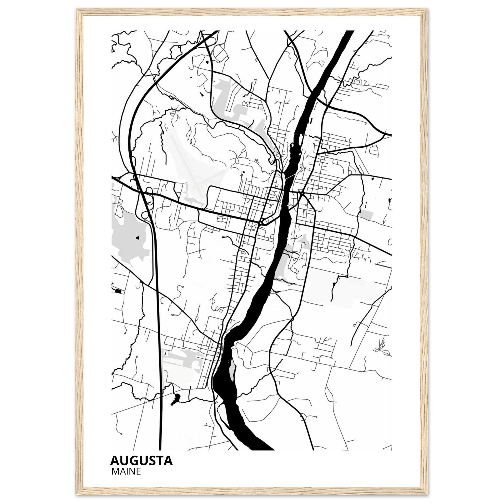 augusta map poster print