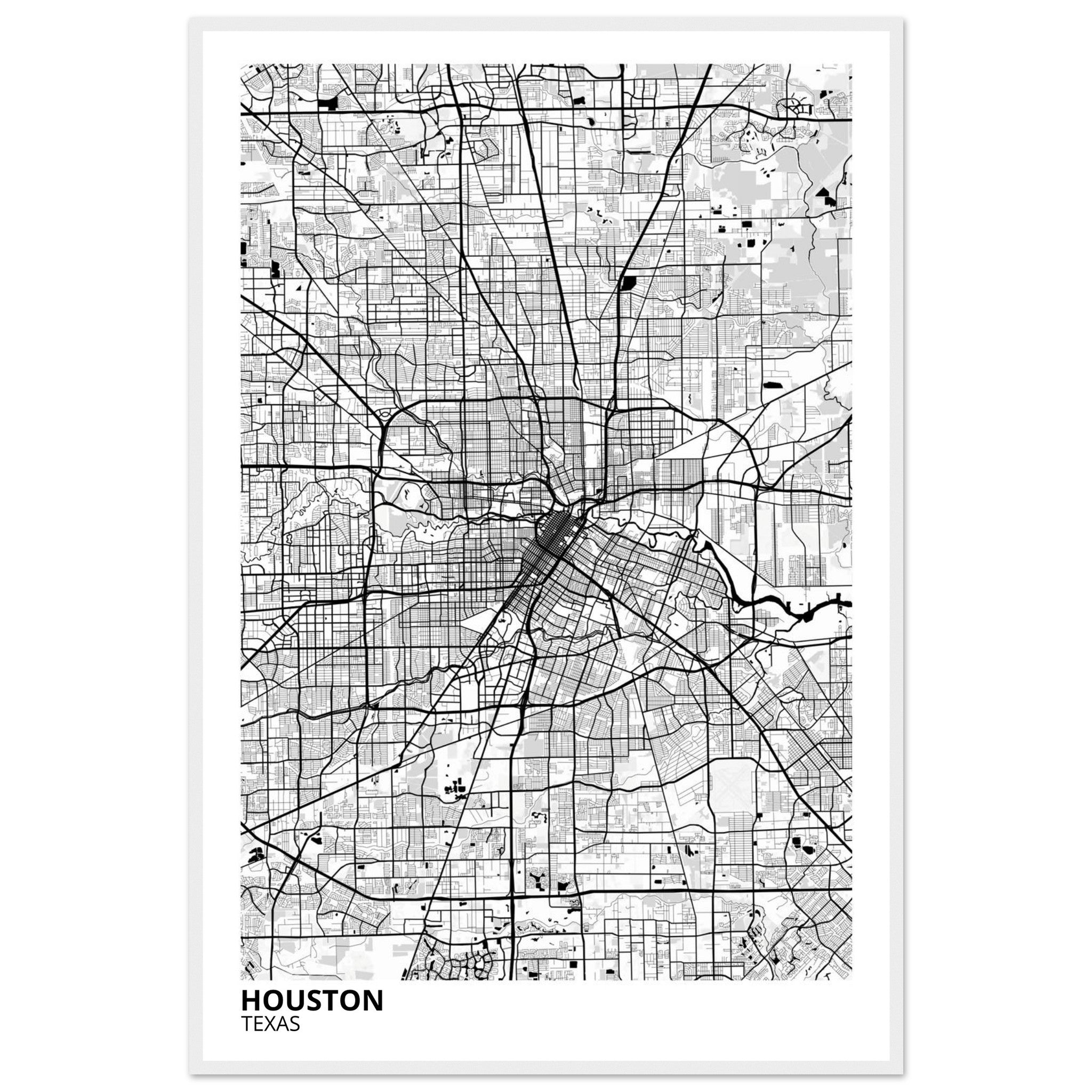 houston map poster print
