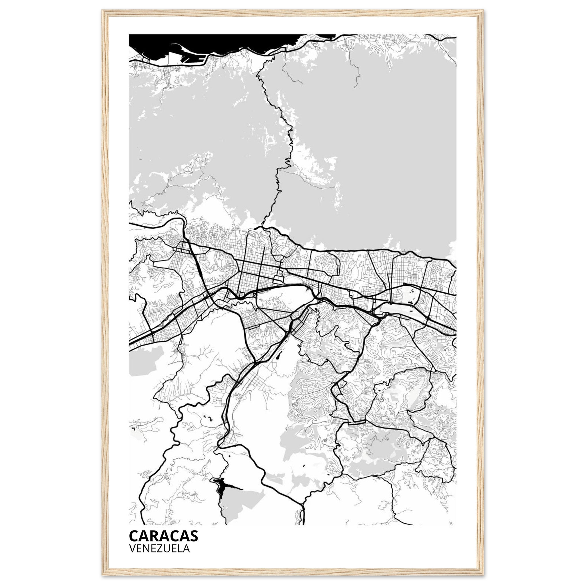 Caracas Venezuela City Map Poster | Custom Map Art Print - Ink And Atlas
