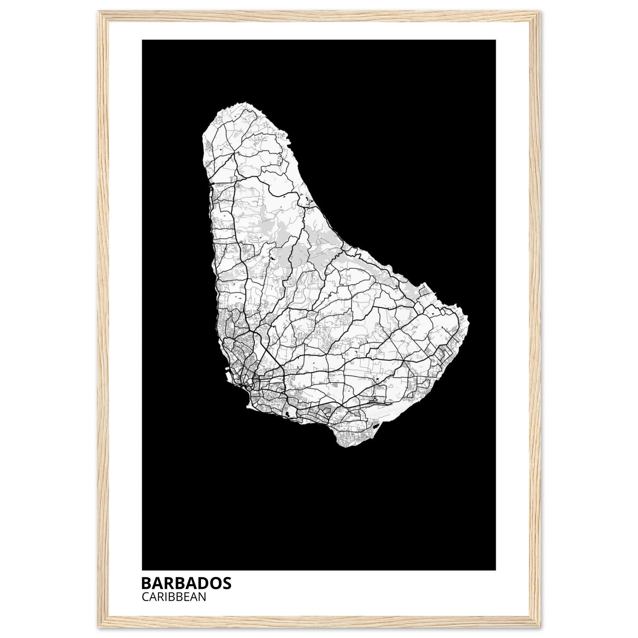 Barbados Caribbean City Map Poster | Custom Map Art Print - Ink And Atlas