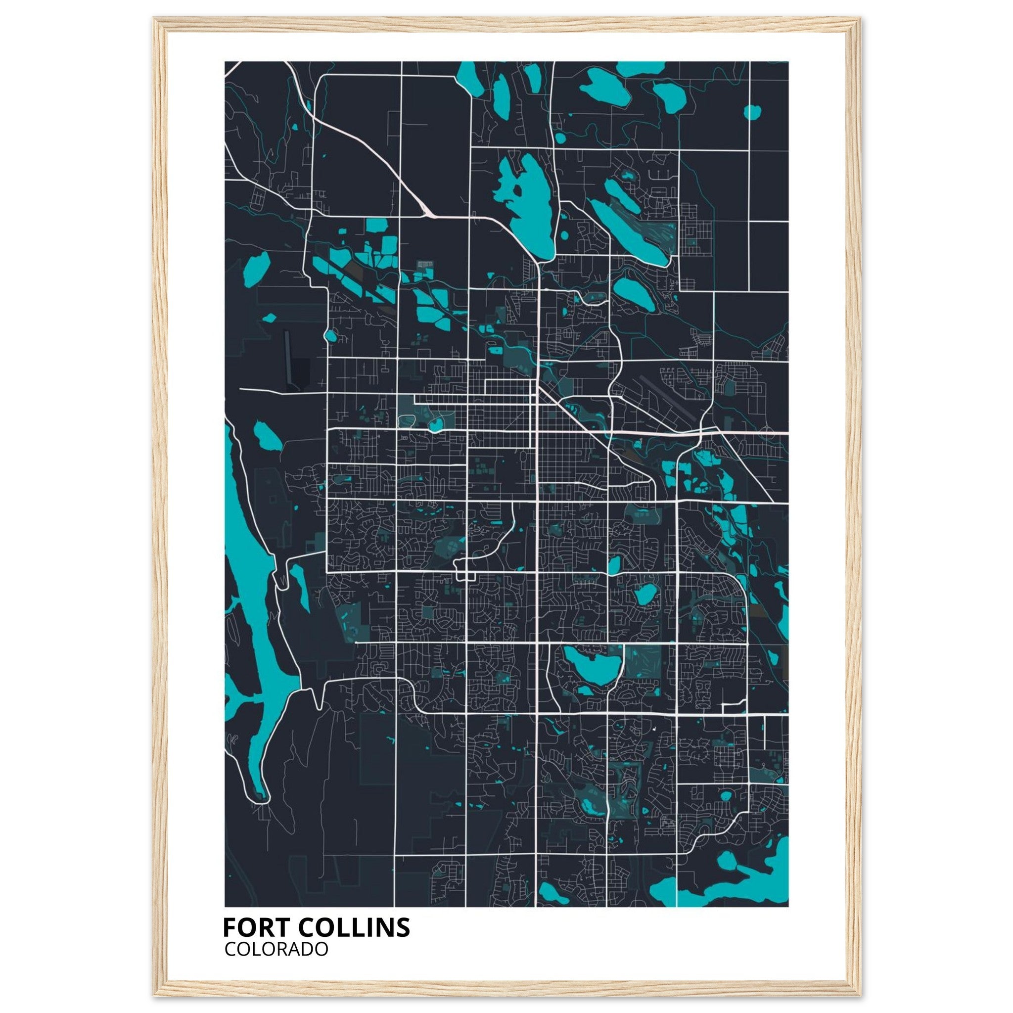 Fort Collins Colorado City Map Poster | Custom Map Art Print - Ink And Atlas