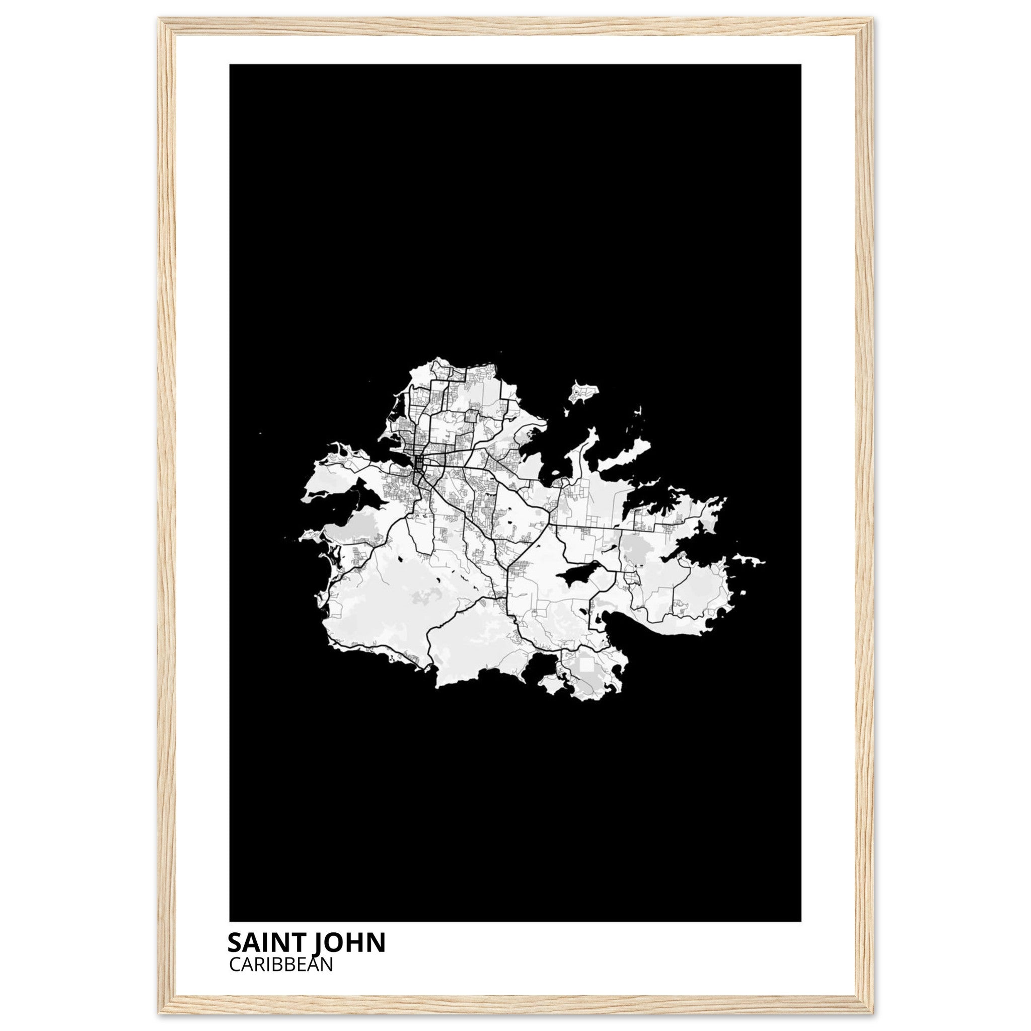 Saint John Caribbean City Map Poster | Custom Map Art Print - Ink And Atlas