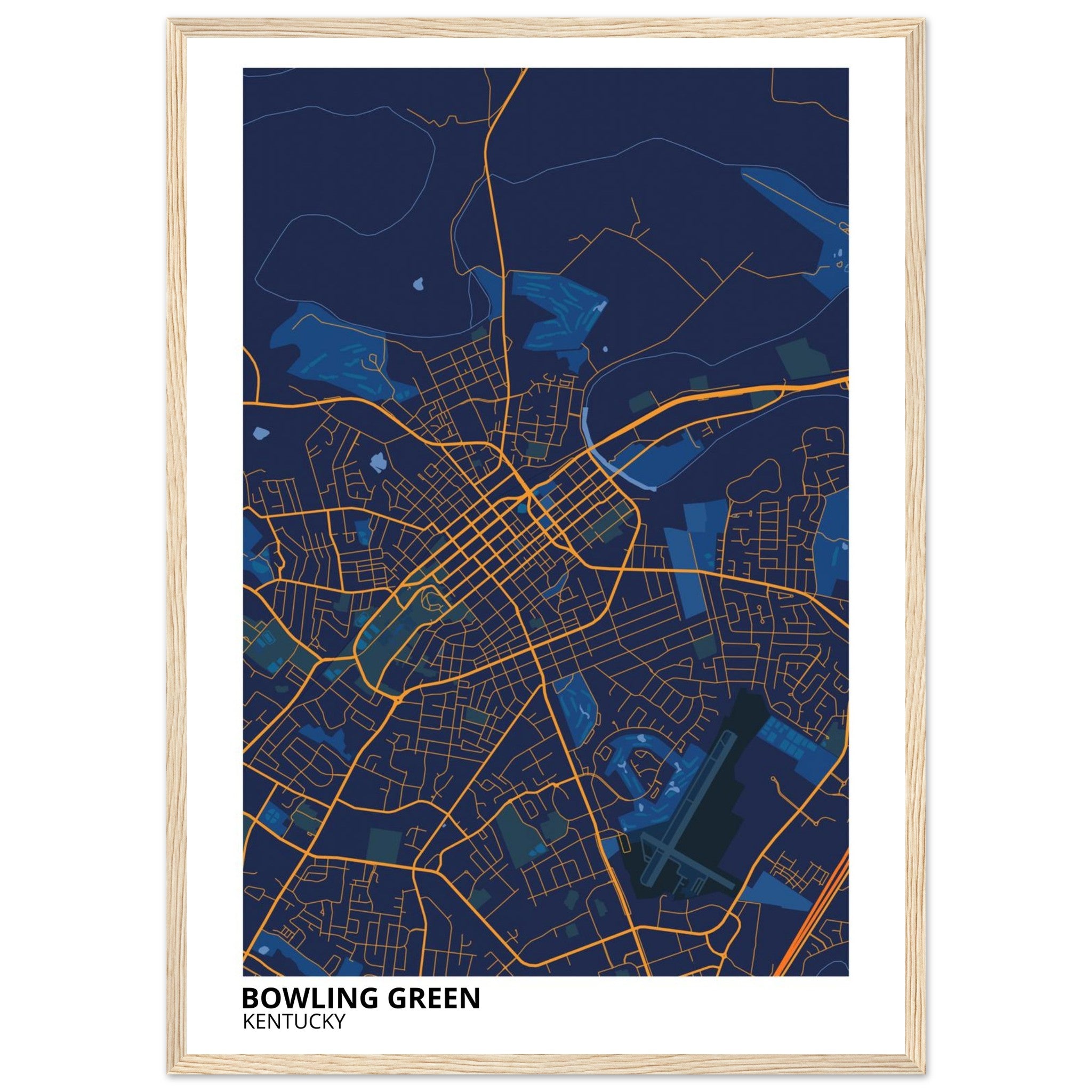 Bowling Green Kentucky City Map Poster | Custom Map Art Print - Ink And Atlas