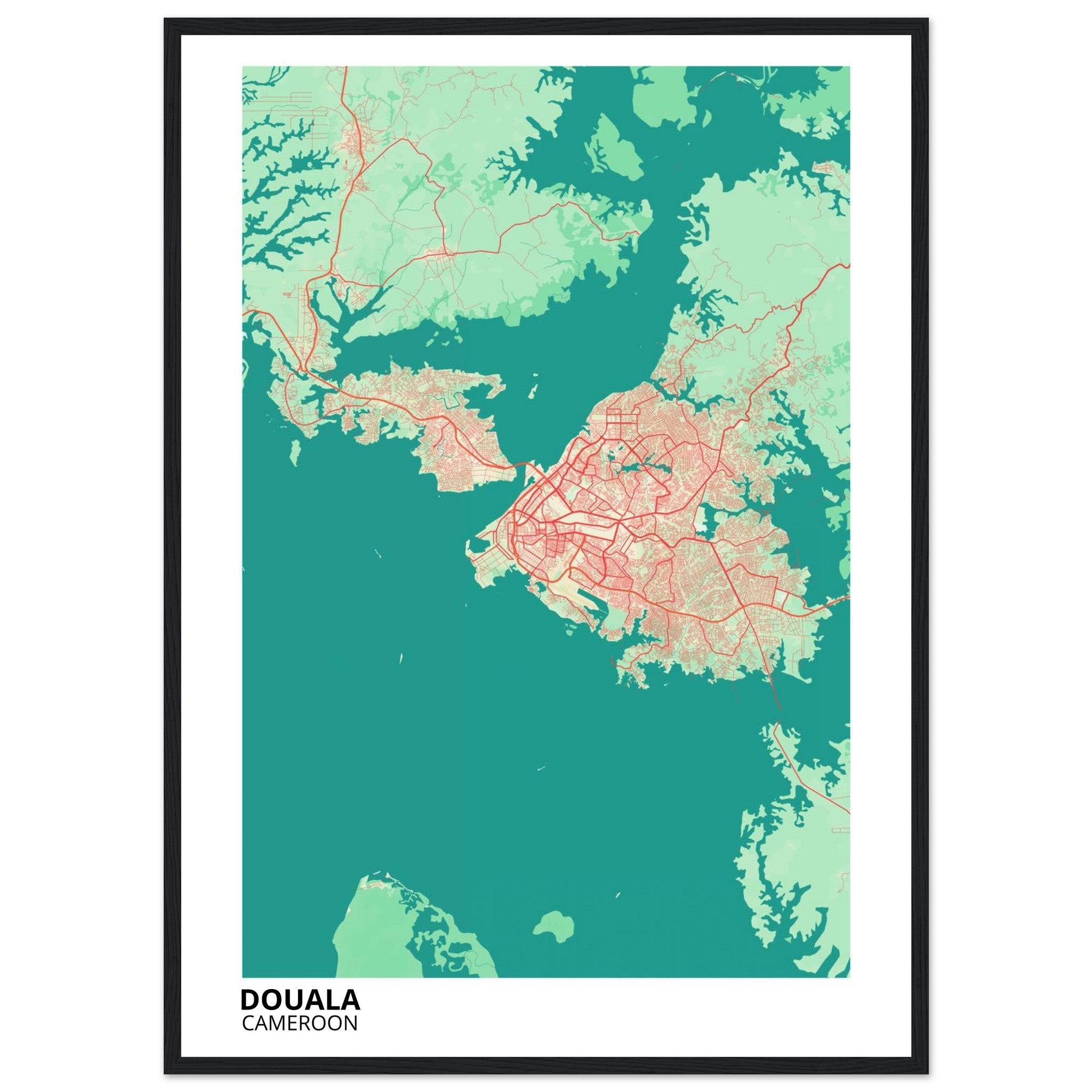 Douala Cameroon City Map Poster | Custom Map Art Print - Ink And Atlas