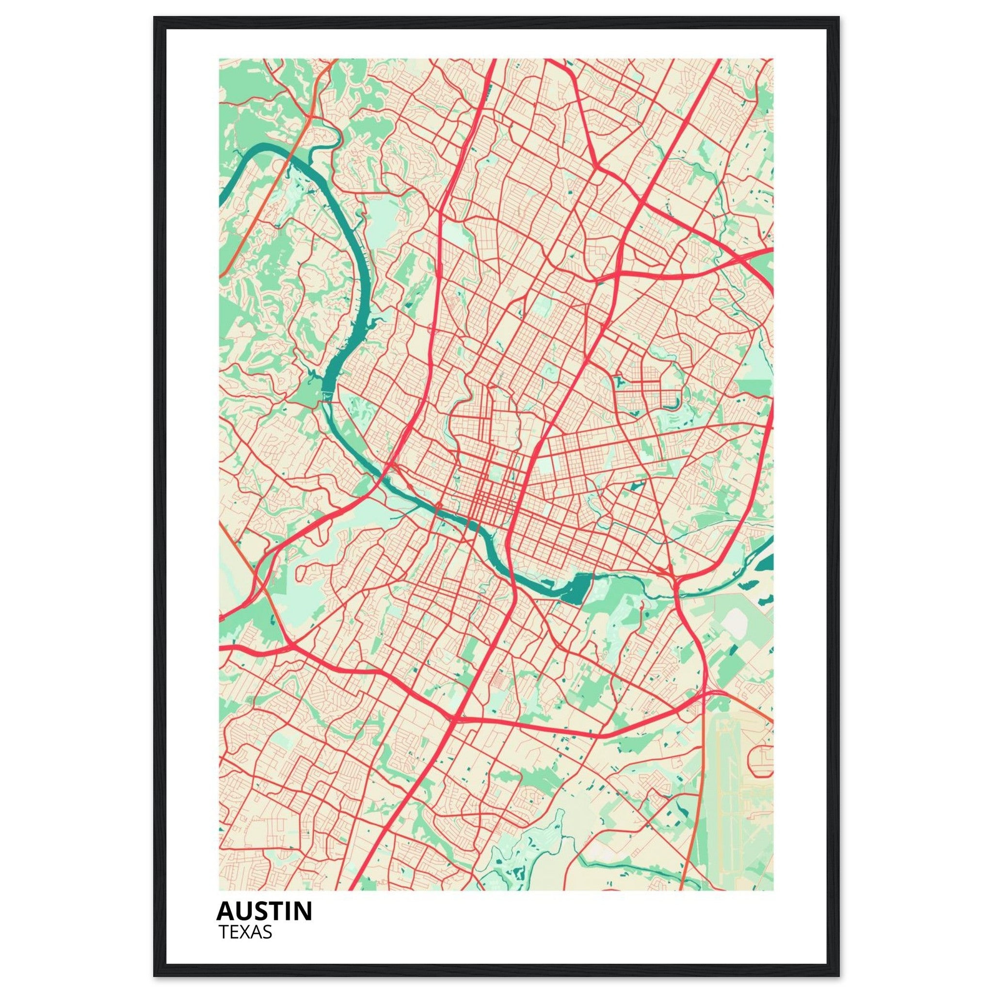 austin map poster print