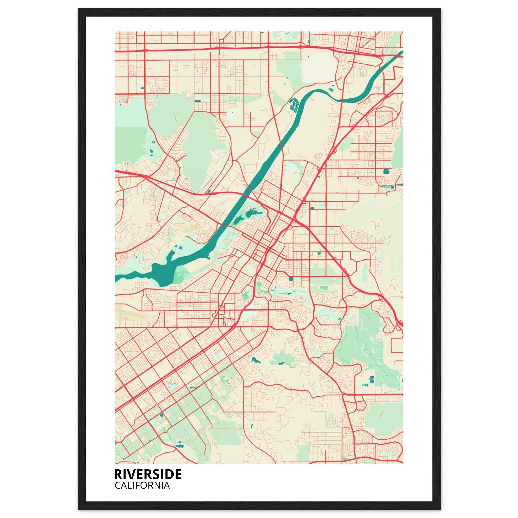 riverside map poster print