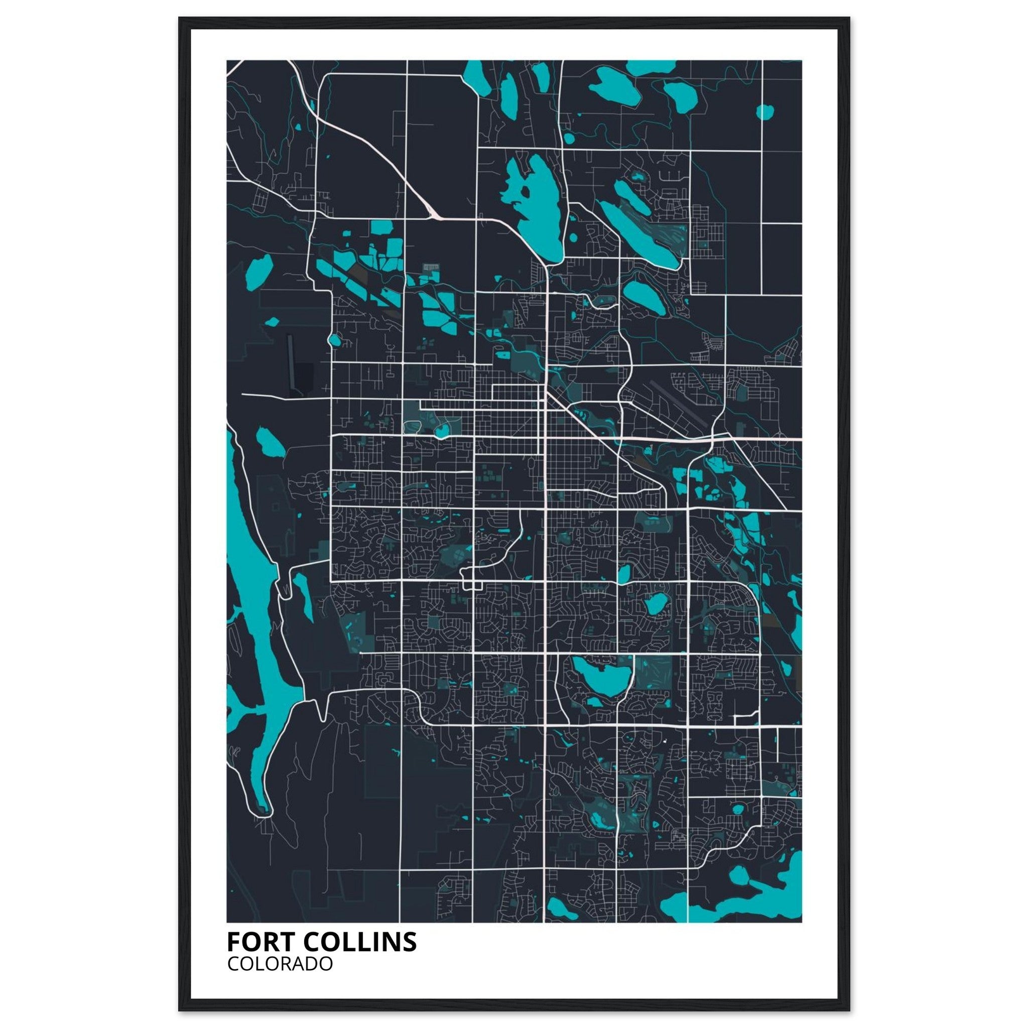 Fort Collins Colorado City Map Poster | Custom Map Art Print - Ink And Atlas