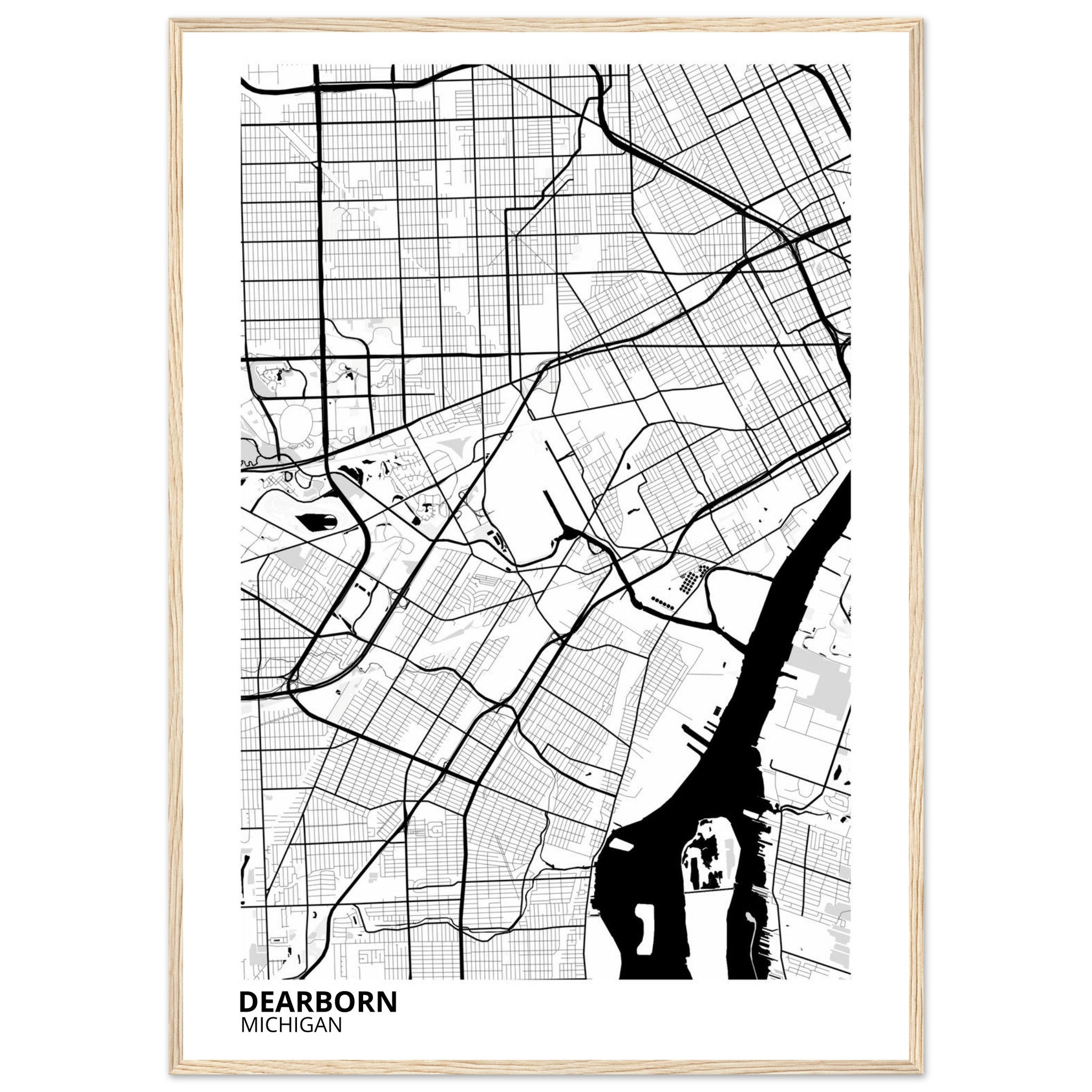 Dearborn Michigan City Map Poster | Custom Map Art Print - Ink And Atlas