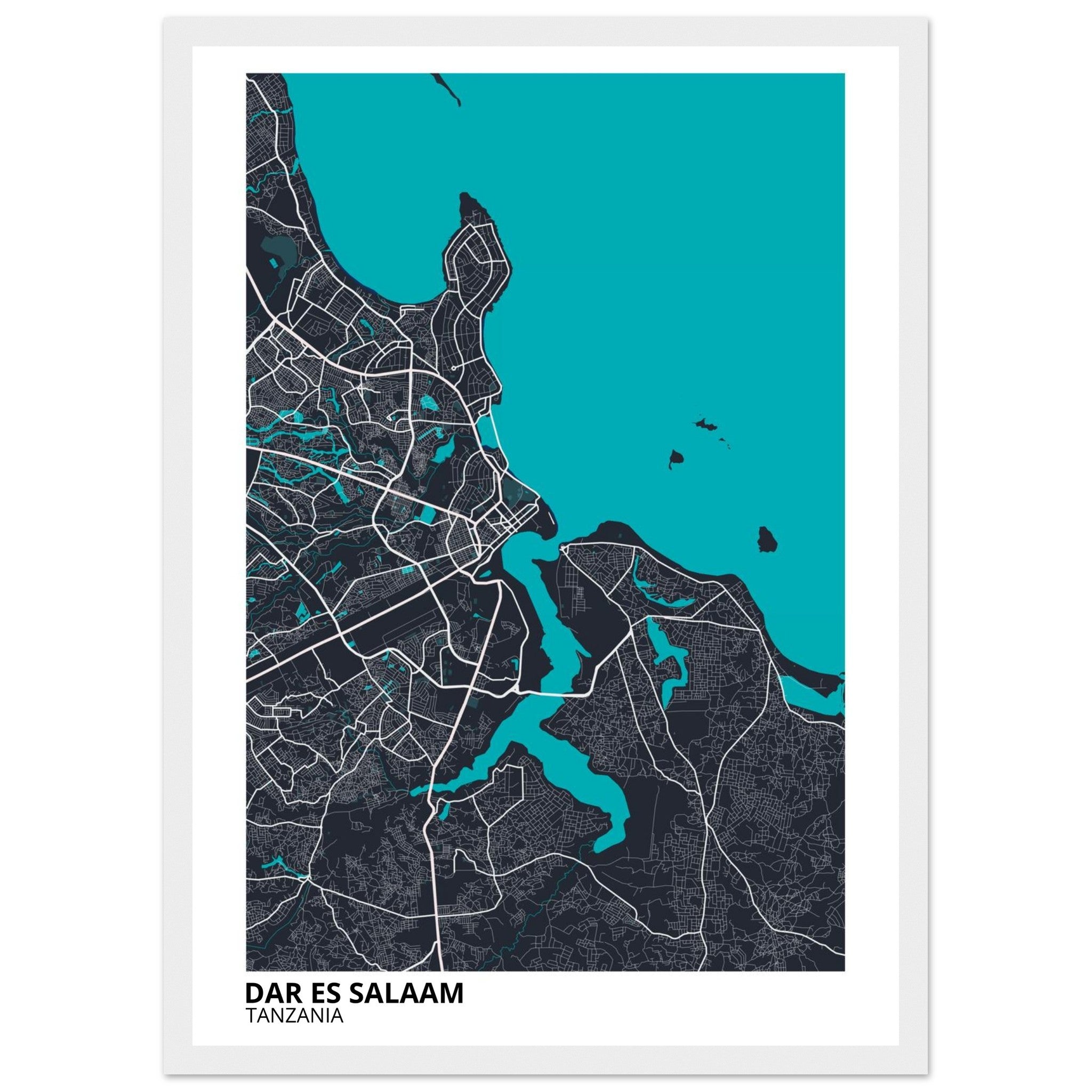 Dar es Salaam Tanzania City Map Poster | Custom Map Art Print - Ink And Atlas