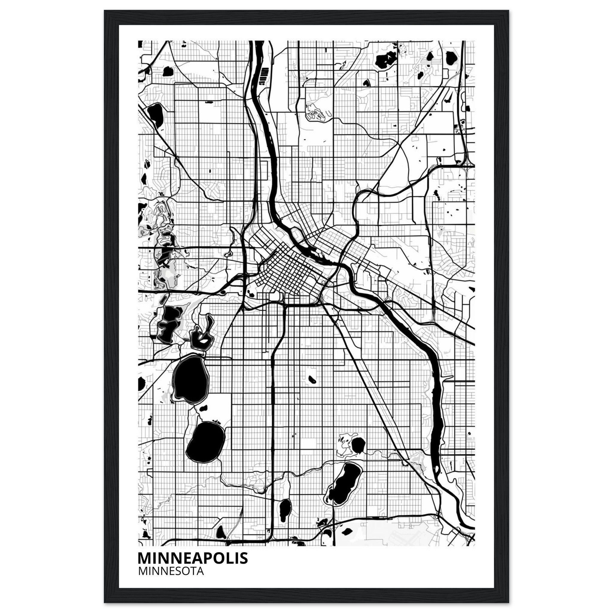 minneapolis map poster print