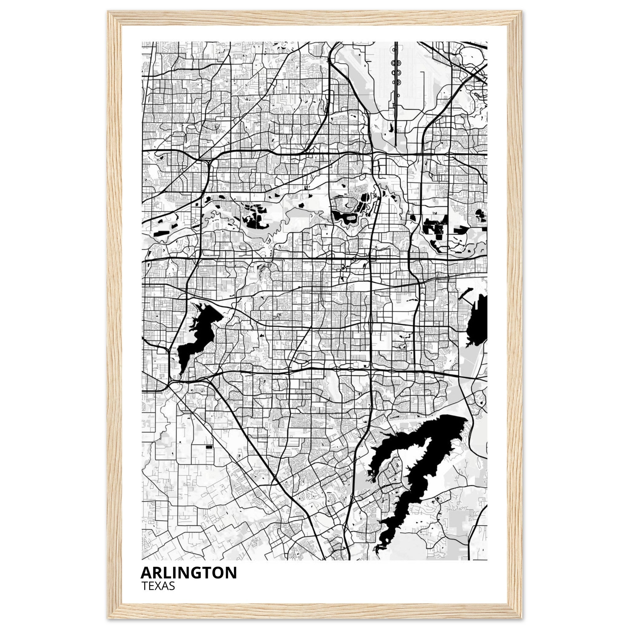 Arlington Texas City Map Poster | Custom Map Art Print - Ink And Atlas
